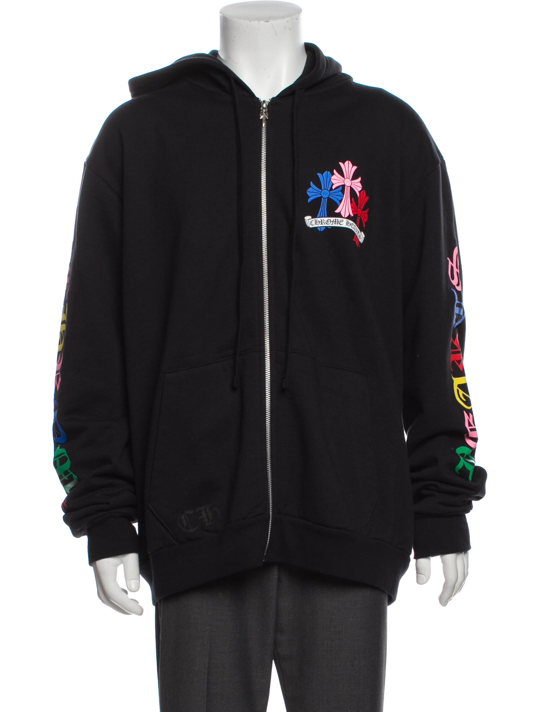 関税込 Chrome Hearts Multi Color Cross Cemetery Hoodie Chrome Hearts Multi Color Cross Cemetery Hoodie - JACKETS