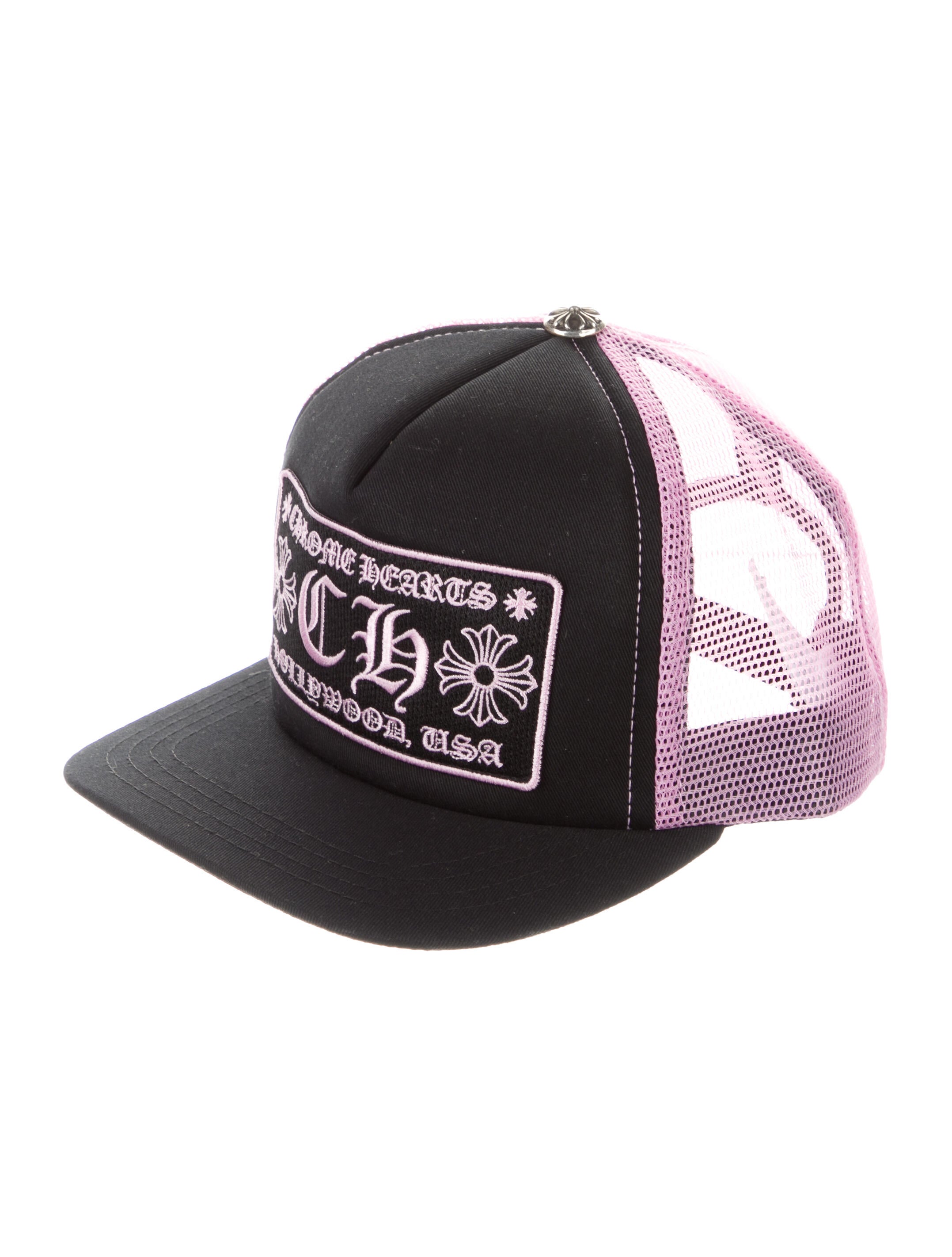 キャップ Chrome Hearts CH Hollywood Trucker Hat Black Pink Chrome Hearts CH Hollywood Trucker Hat Black/Pink - US