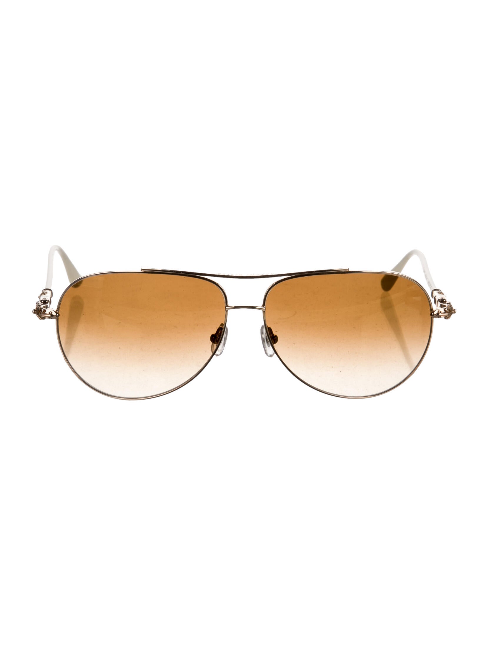 Chrome Hearts Wolfy II Aviator Sunglasses - Gold Sunglasses