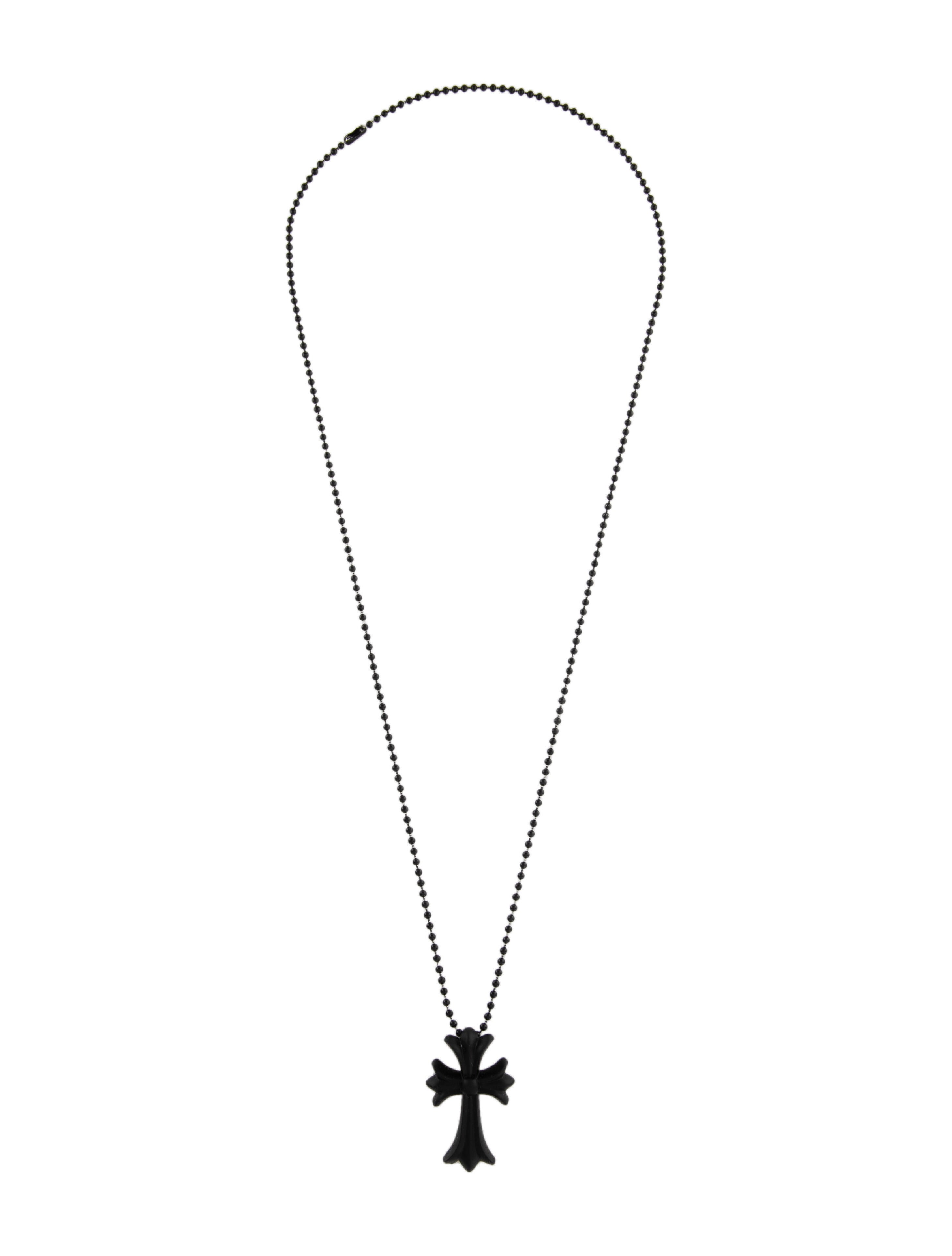 Chrome Hearts Cross Pendant Necklace Black, Sterling Silver Pendant