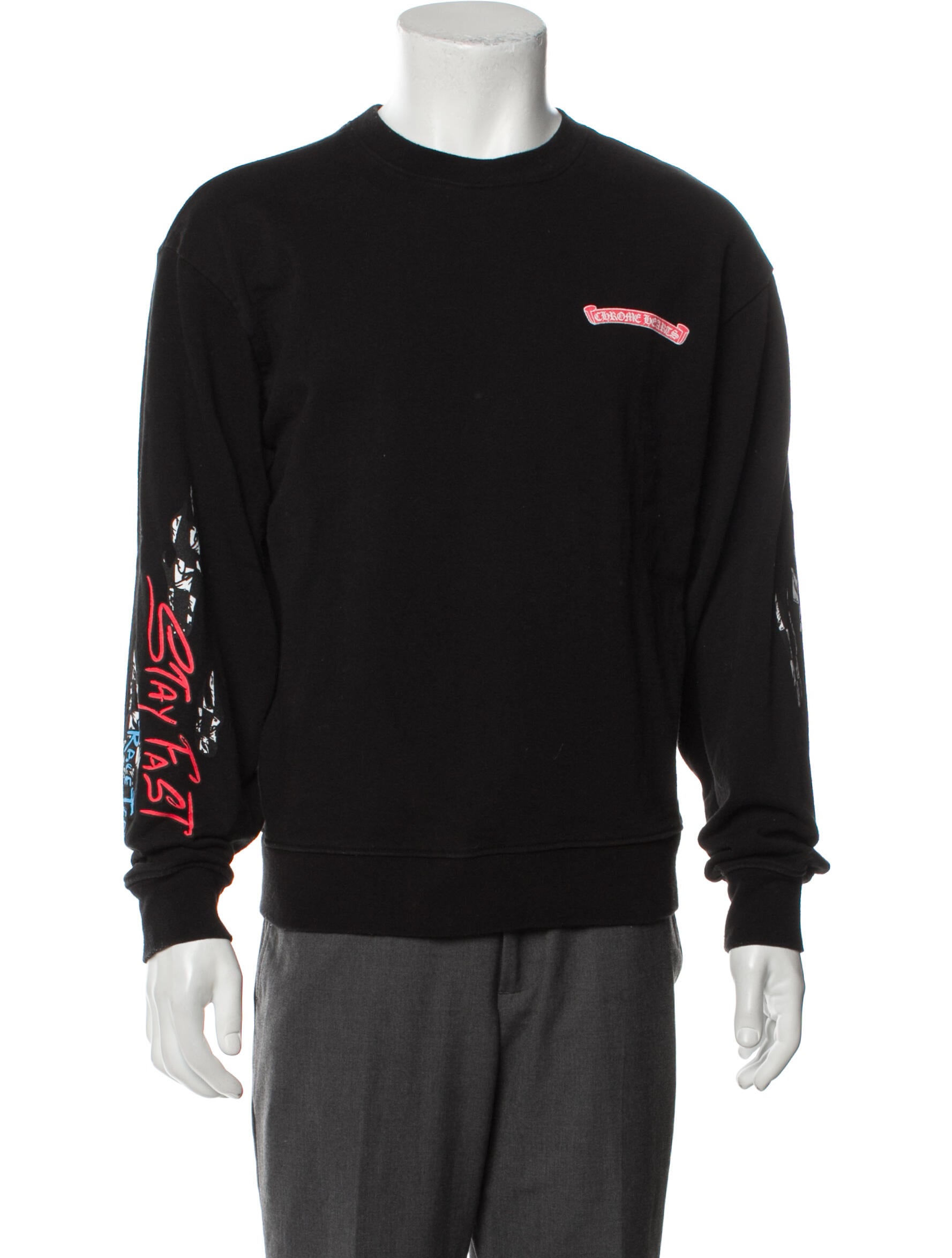 Chrome Hearts Matty Boy Stay Fast Graphic Print Sweatshirt