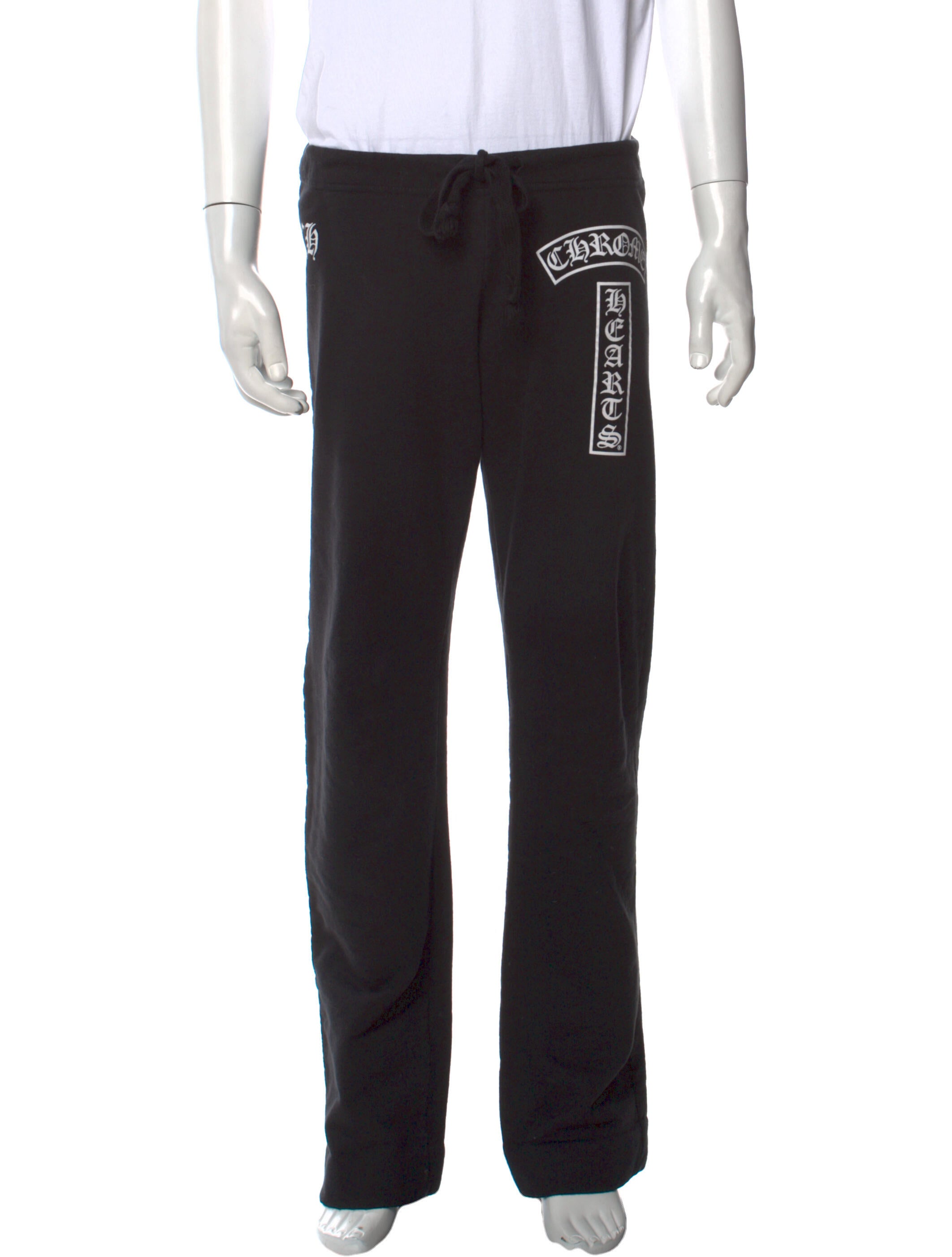 Chrome Hearts TBar Graphic Print Lounge Bottoms Black, 10.5" Rise