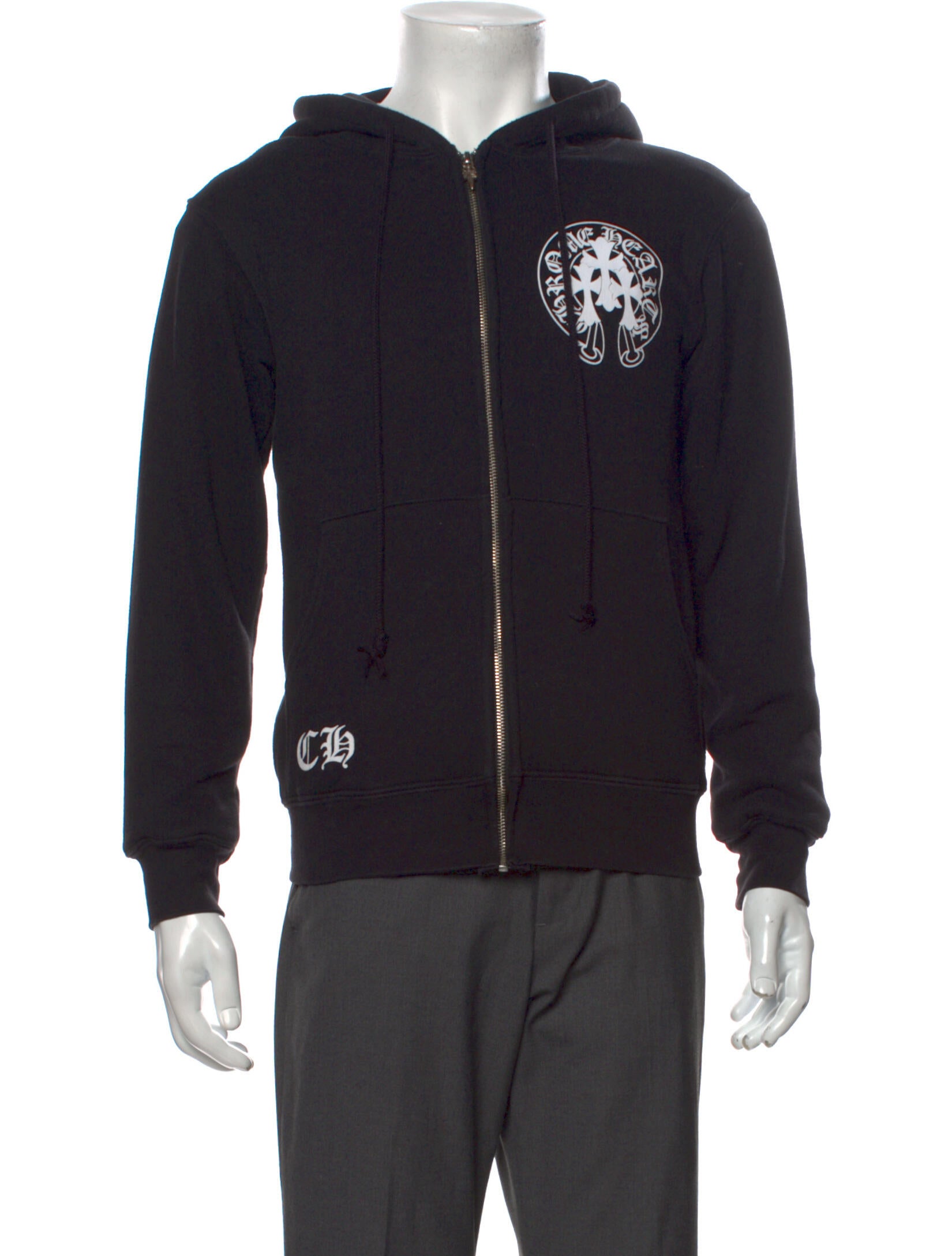 Chrome Hearts Triple Cross Thermal-Lined Graphic Print Hoodie