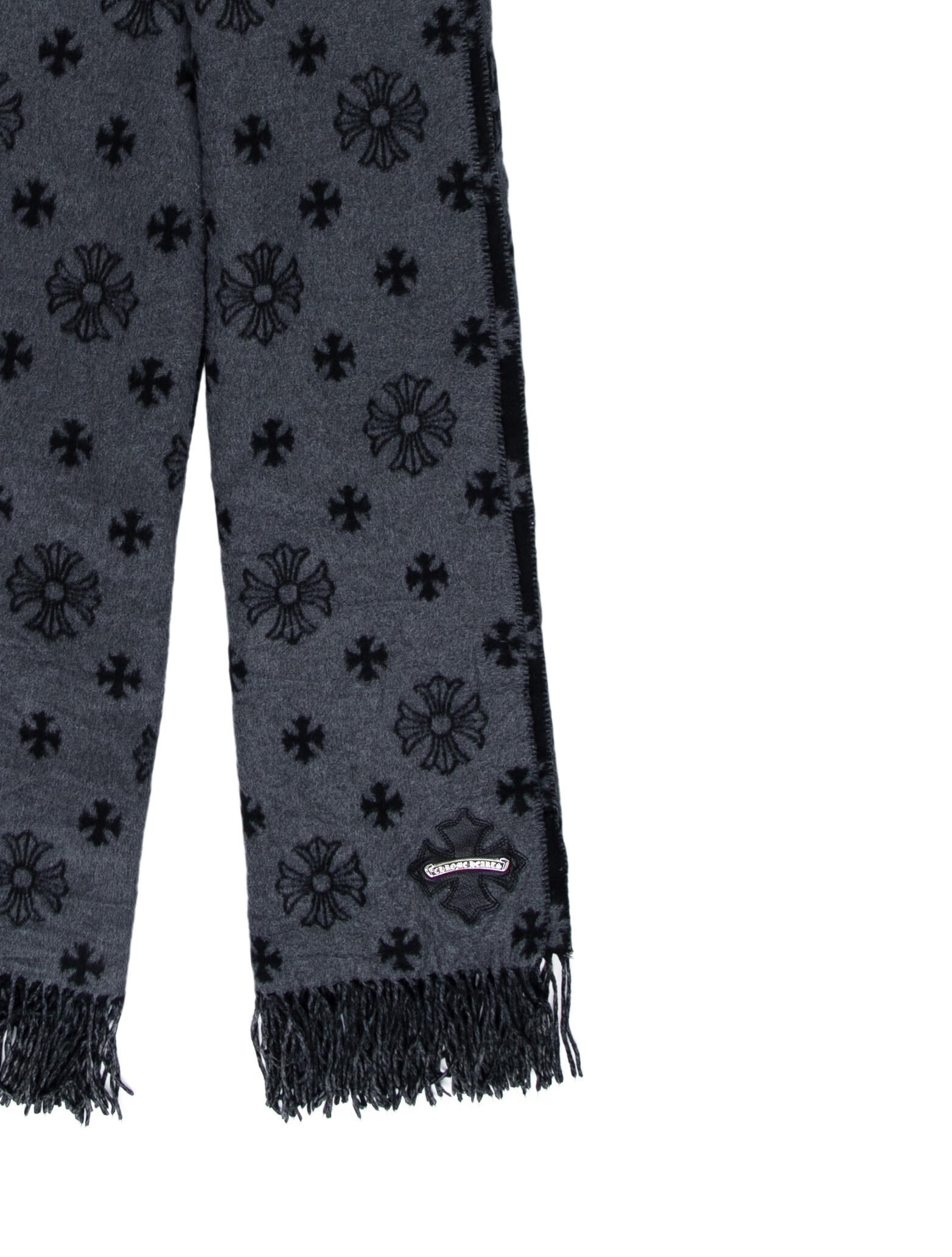 Chrome Hearts Pattern Scarf Black CHH38194 The RealReal