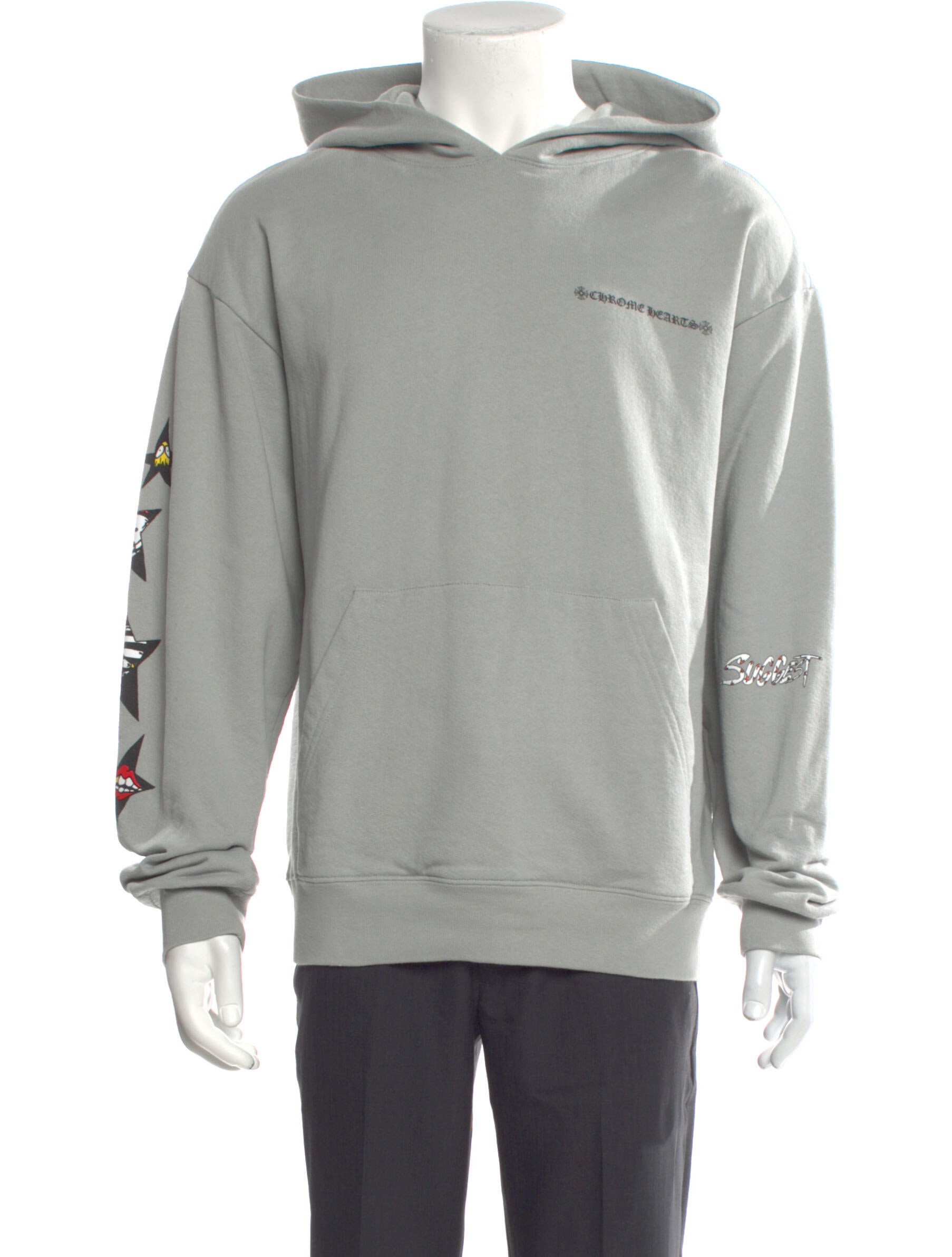 Chrome Hearts Matty Boy Suggest Graphic Print Hoodie - Grey