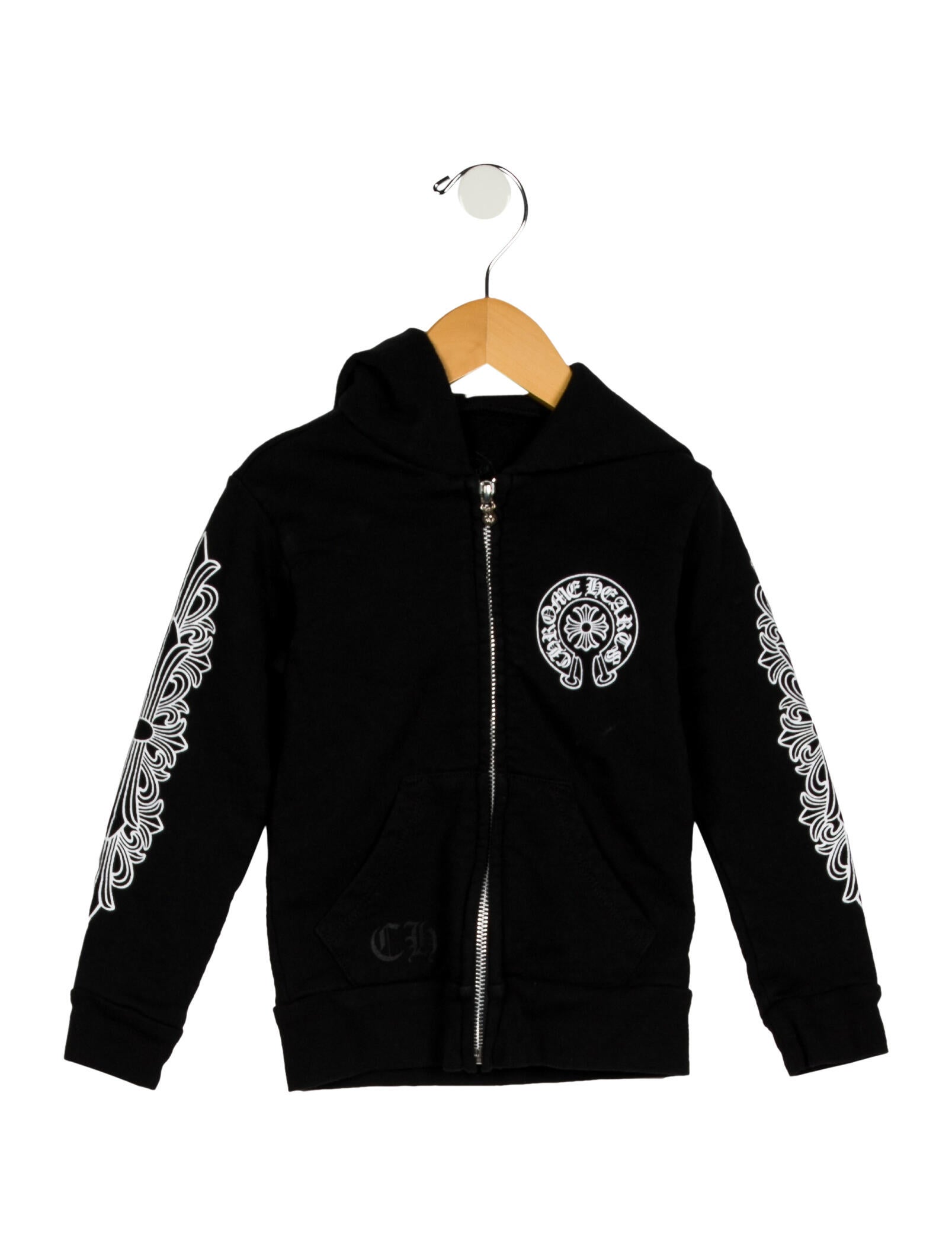 Chrome Hearts Toddler Boys' Horseshoe Logo Zip-Up Hoodie - Black