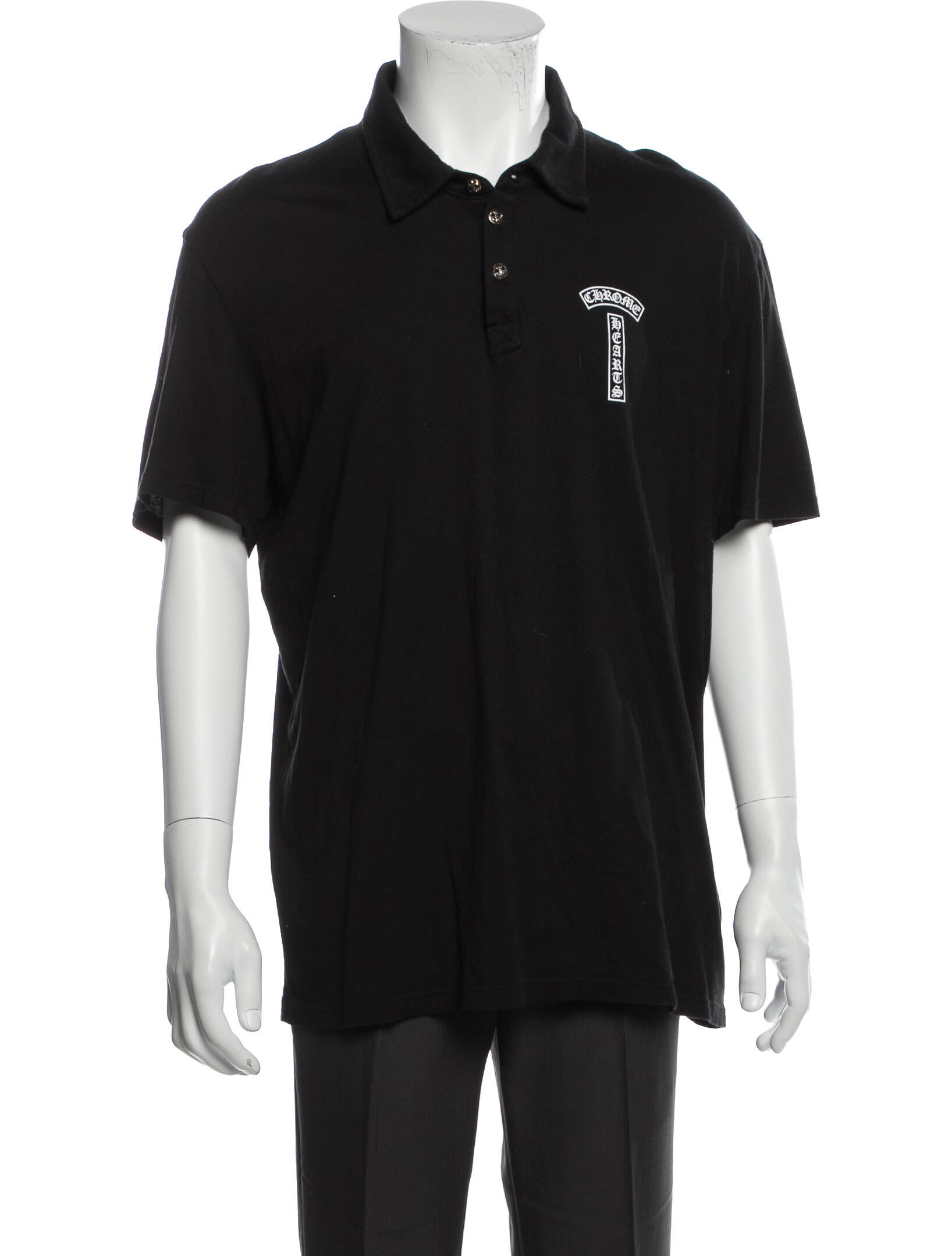 Chrome Hearts Graphic Print Collar Polo Shirt - Black Polos, Clothing -  CHH39644 | The RealReal