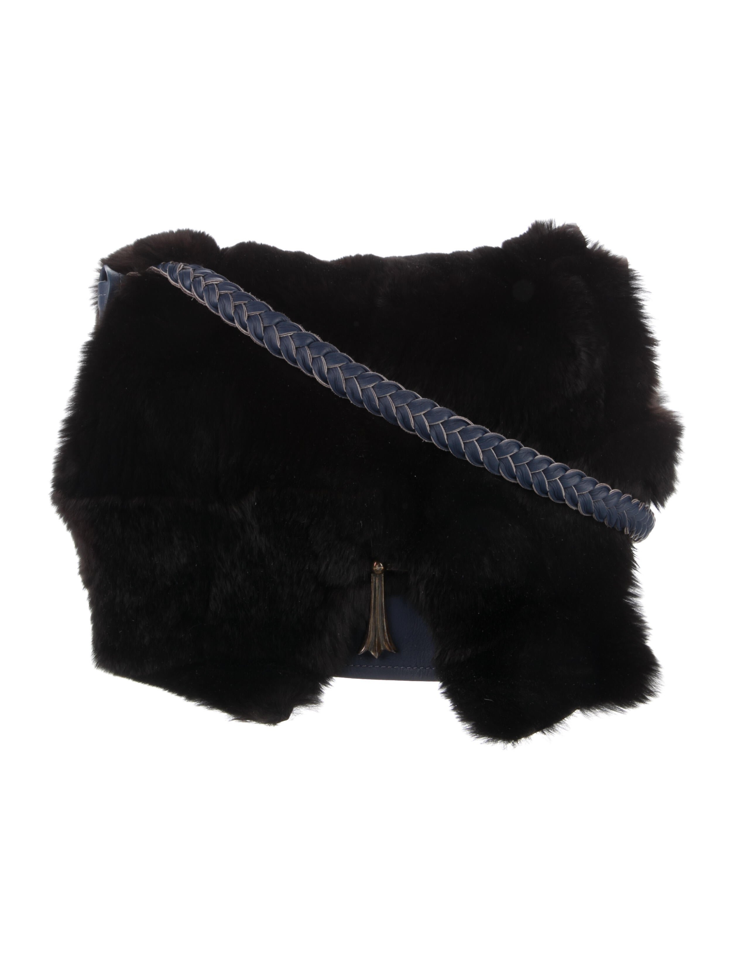 CHANEL HALF MOON RABBIT FUR SHOULDER BAG