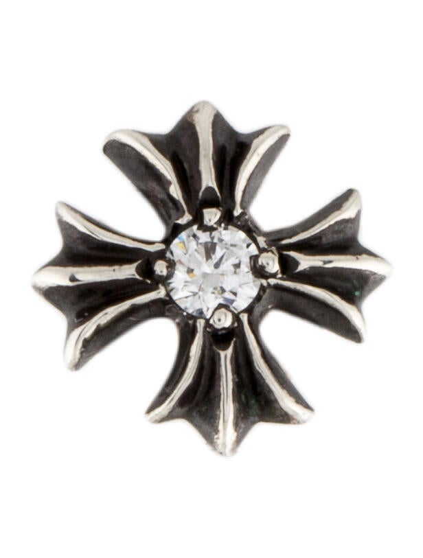 Chrome Hearts SV925 Cross Stud Earrings Large H 1.55 × W
