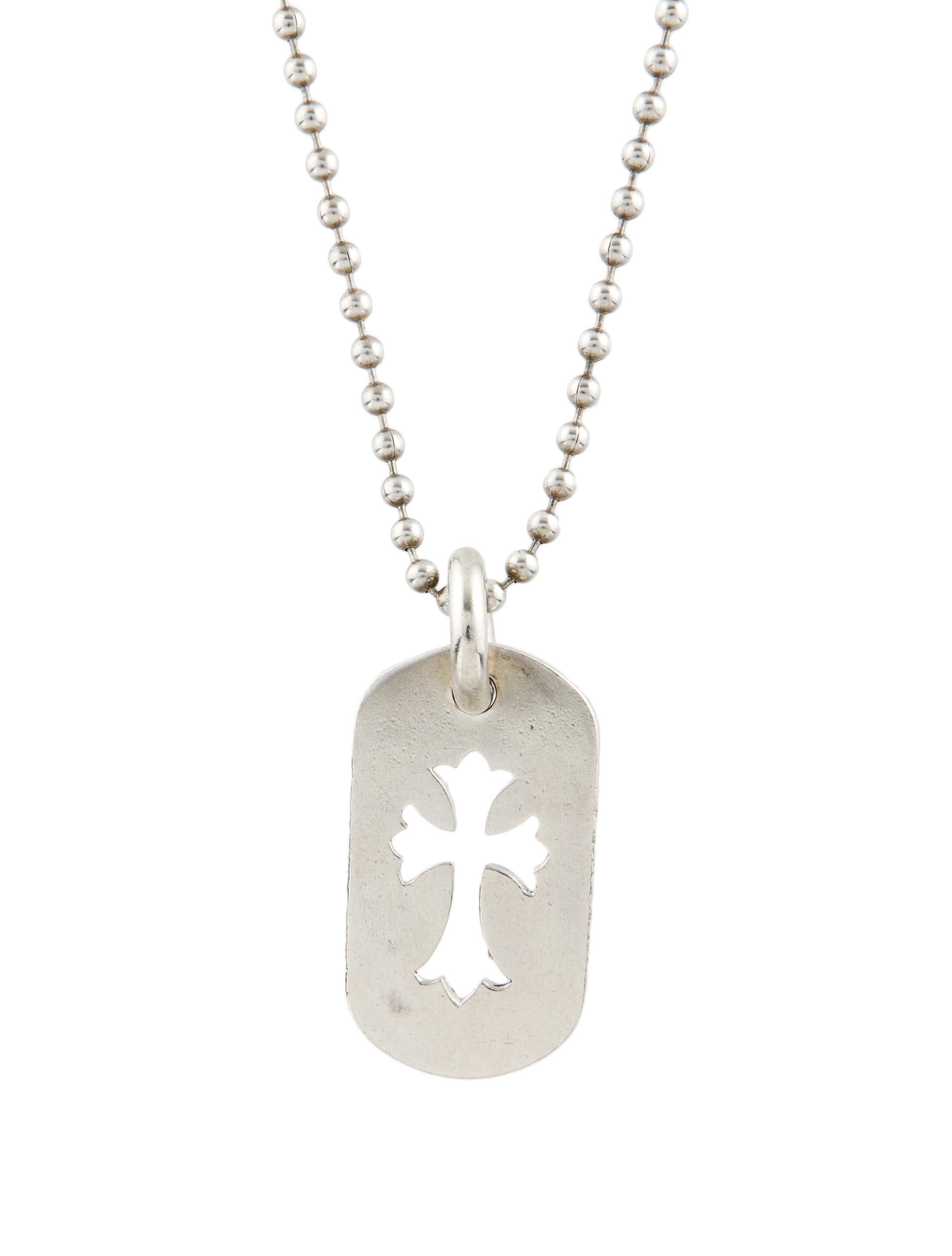 Chrome Hearts CutOut Dagger Dog Tag Pendant Sterling Silver Pendant