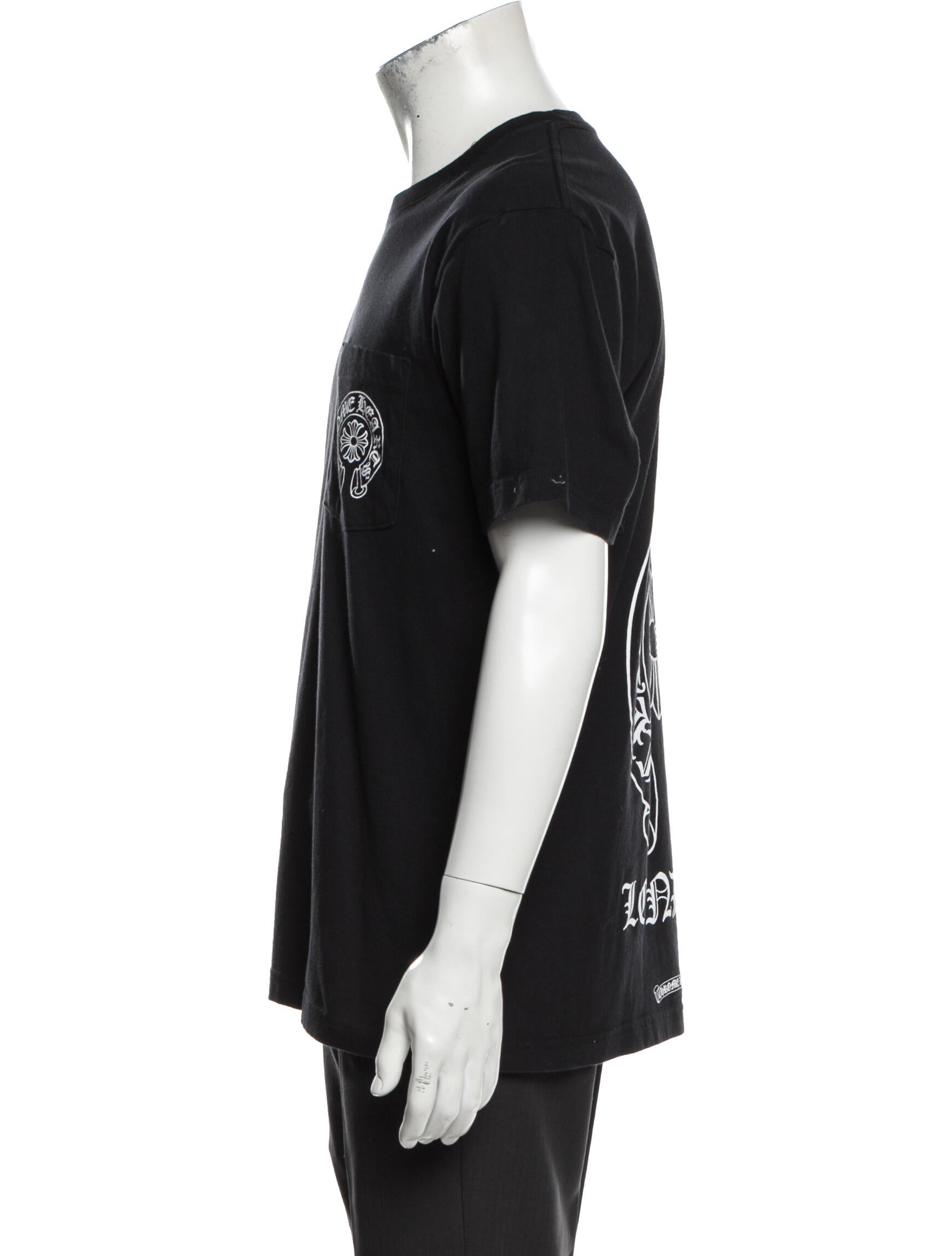Chrome Hearts London Horseshoe Logo Graphic Print TShirt Black TShirts, Clothing CHH41267