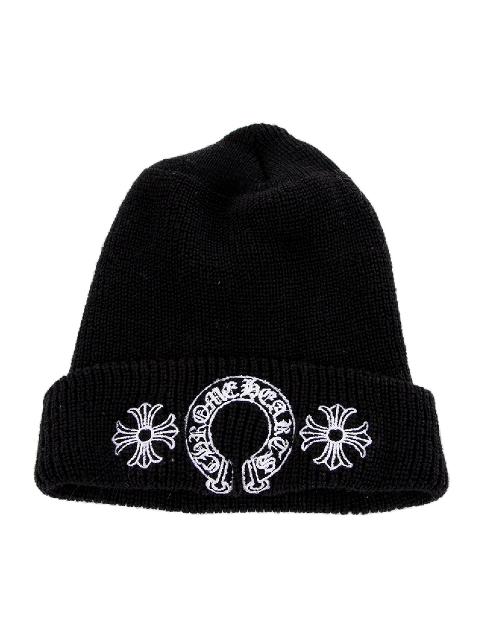 Chrome Hearts Horseshoe Plus Knit Beanie - Black Hats