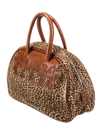 Chrome Hearts Leopard Print Cross Patch Duffle Bag