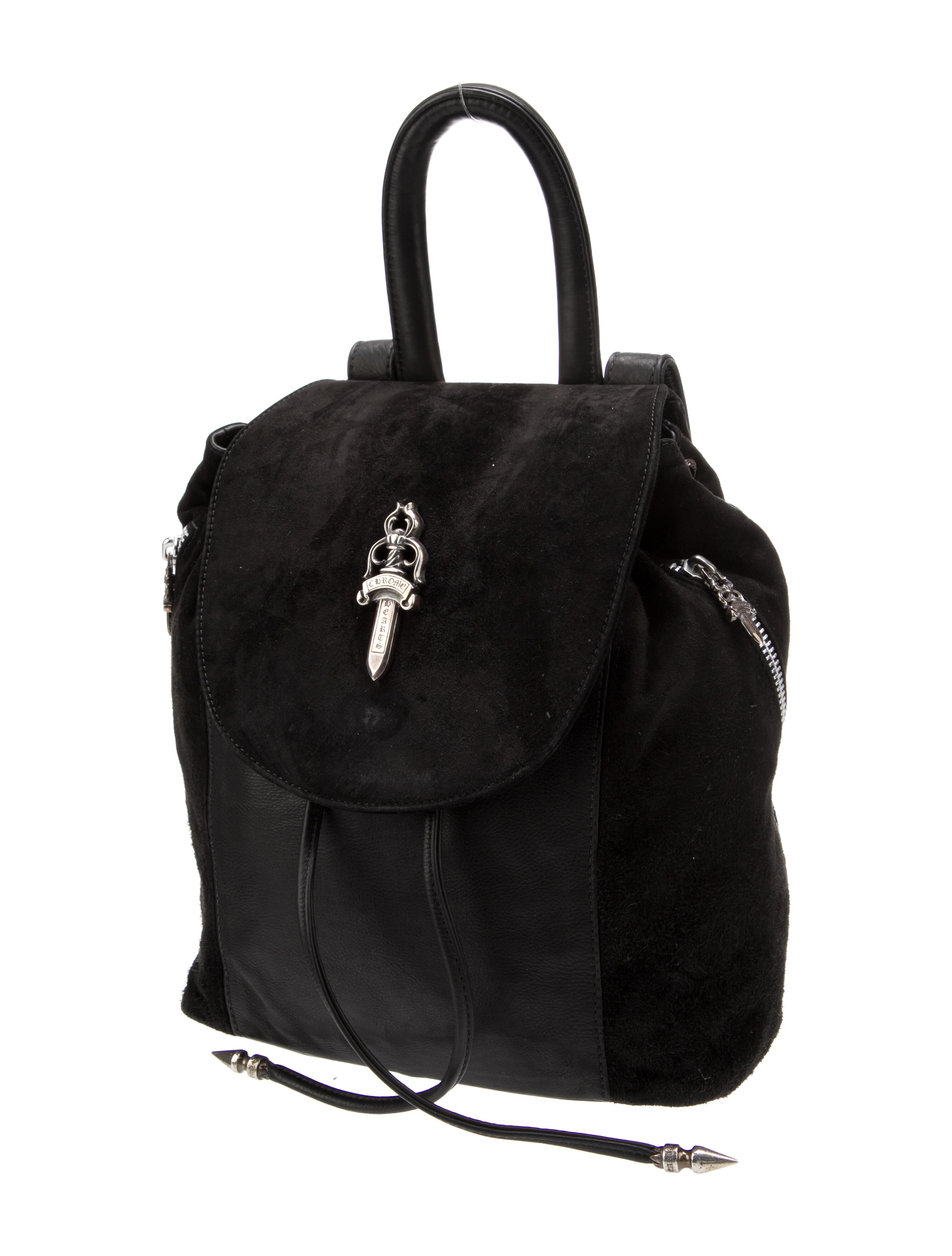 Chrome Hearts Suede Iggy Backpack Black Backpacks, Handbags
