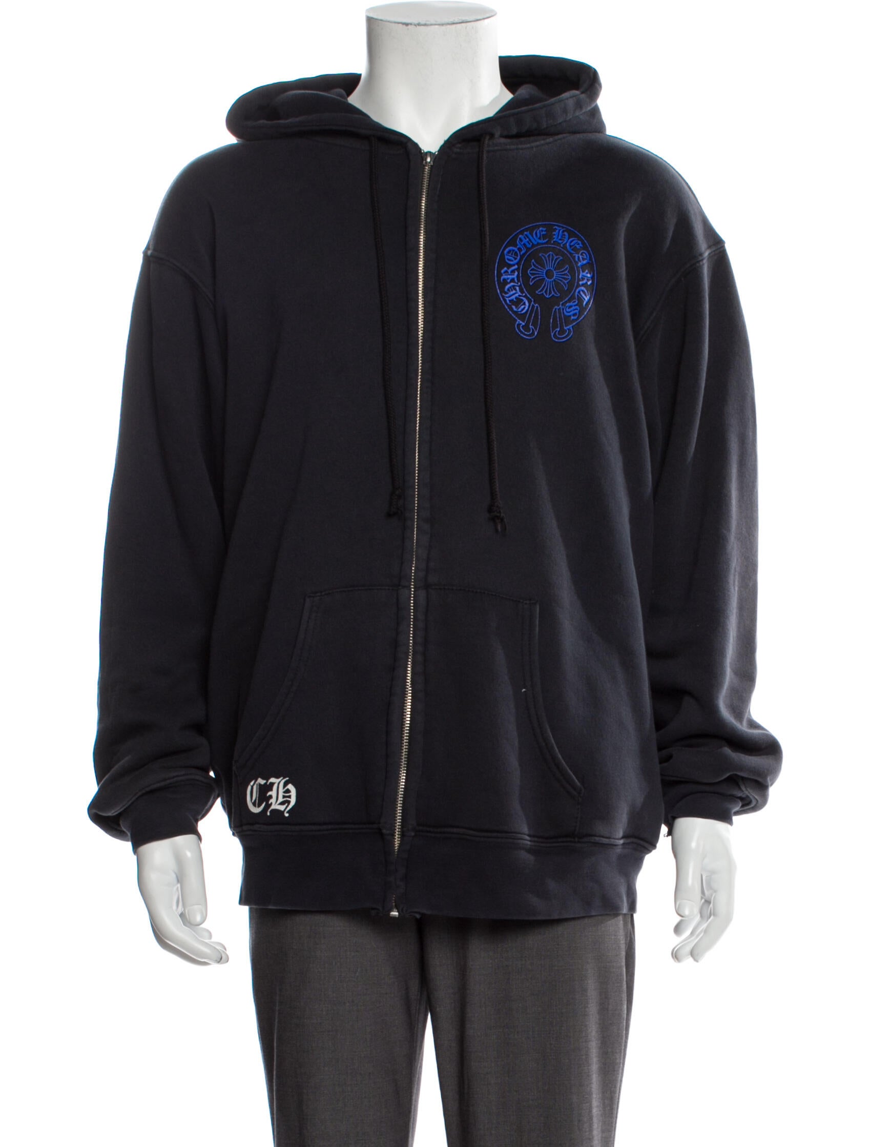 トップス Chrome hearts Thermal Cemetry Zip Hoodie Chrome Hearts - Tonal Black Cemetery Thermal Zip-Up Hoodie