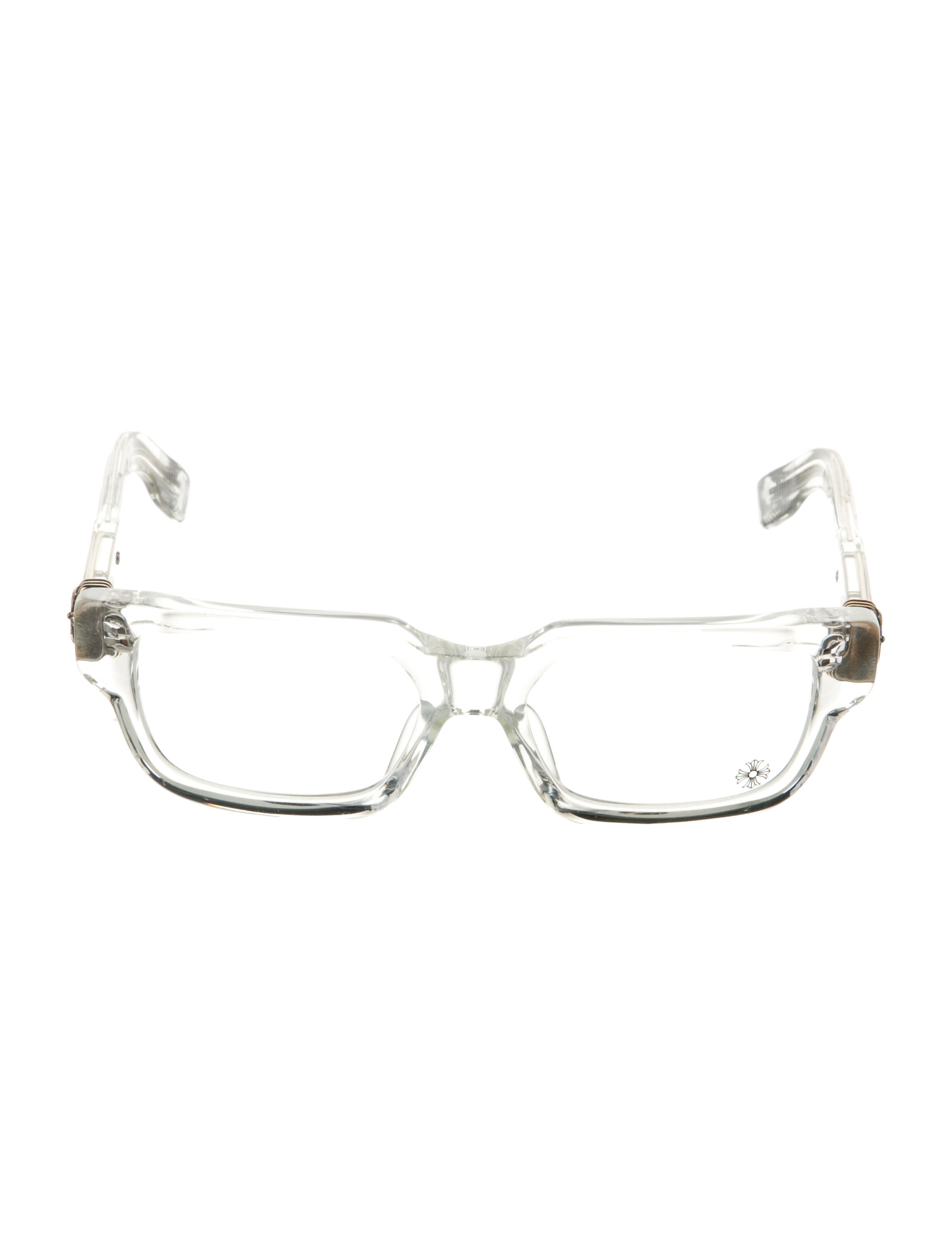 Chrome Hearts 2 Thick Square Eyeglasses