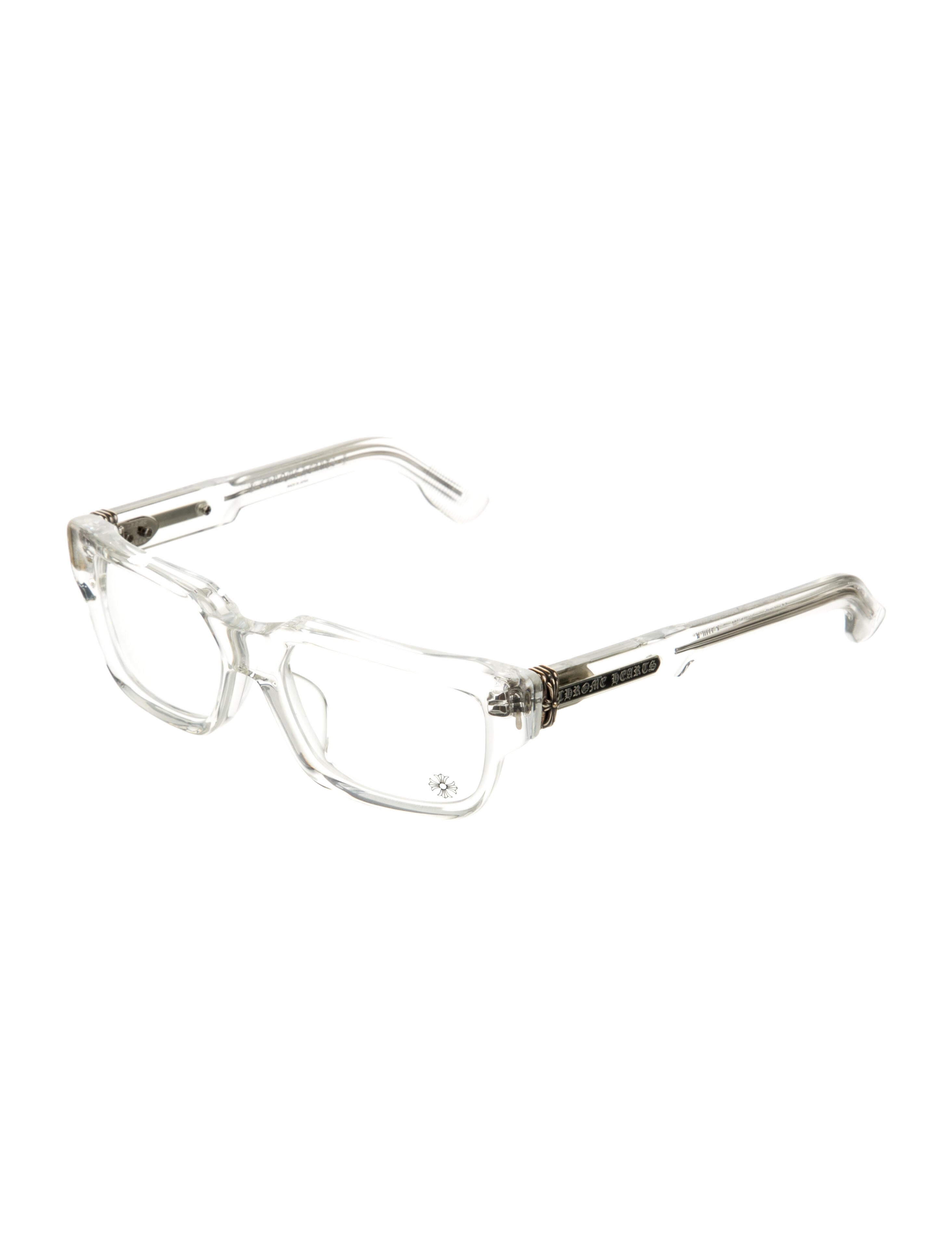 Chrome Hearts 2 Thick Square Eyeglasses