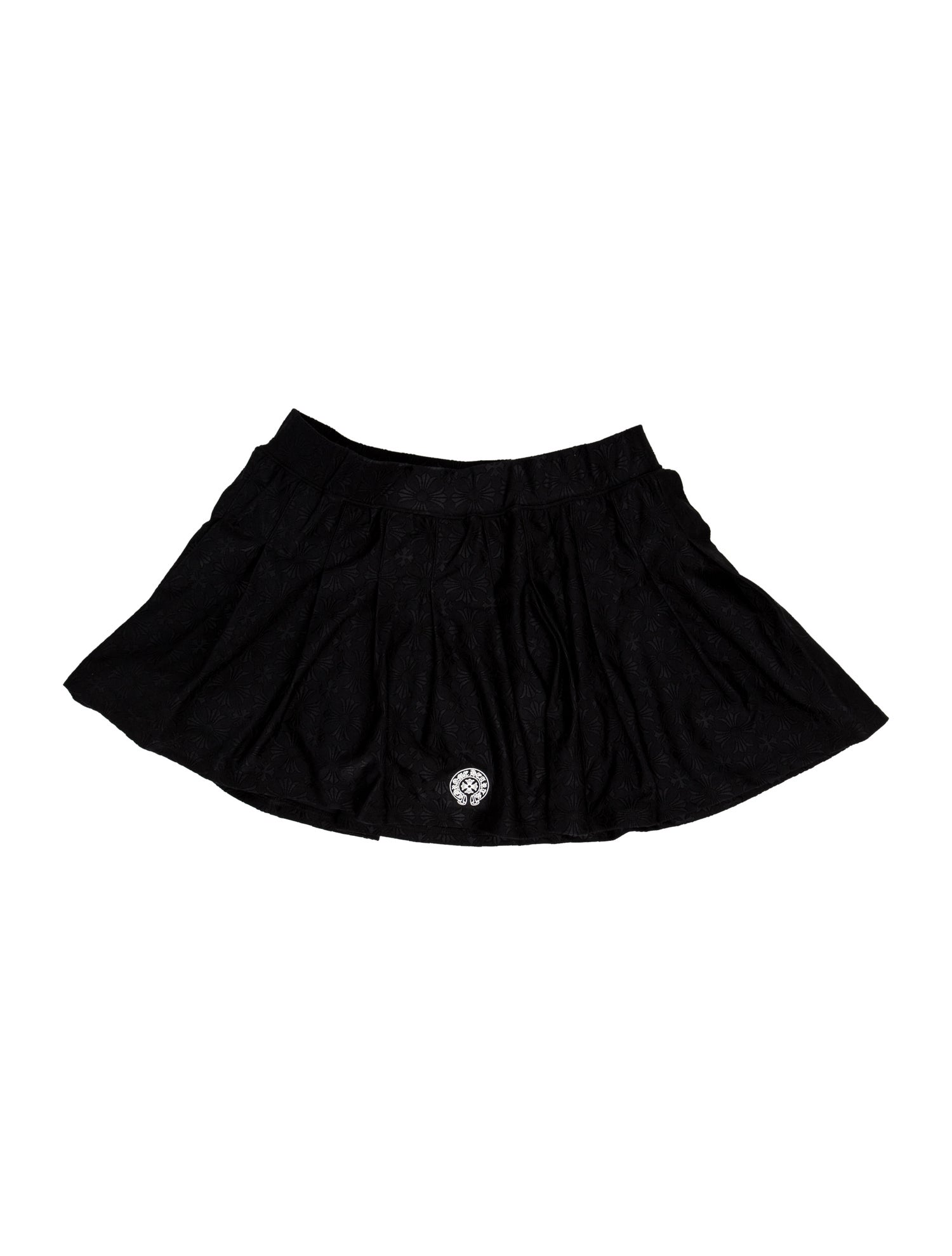 Chrome Hearts Embroidered Accent Mini Skirt Black, 7" Rise Skirts, Clothing CHH45882 The