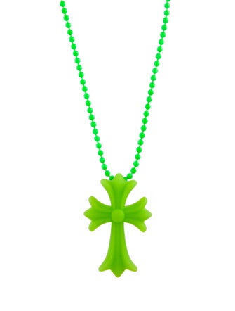 Chrome Hearts Rubber Silichrome CH Cross Pendant Necklace