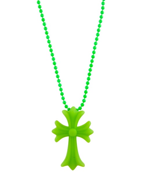 Chrome Hearts Rubber Silichrome CH Cross Pendant Necklace