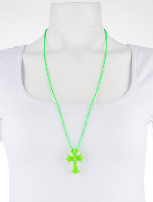 Chrome Hearts Rubber Silichrome CH Cross Pendant Necklace