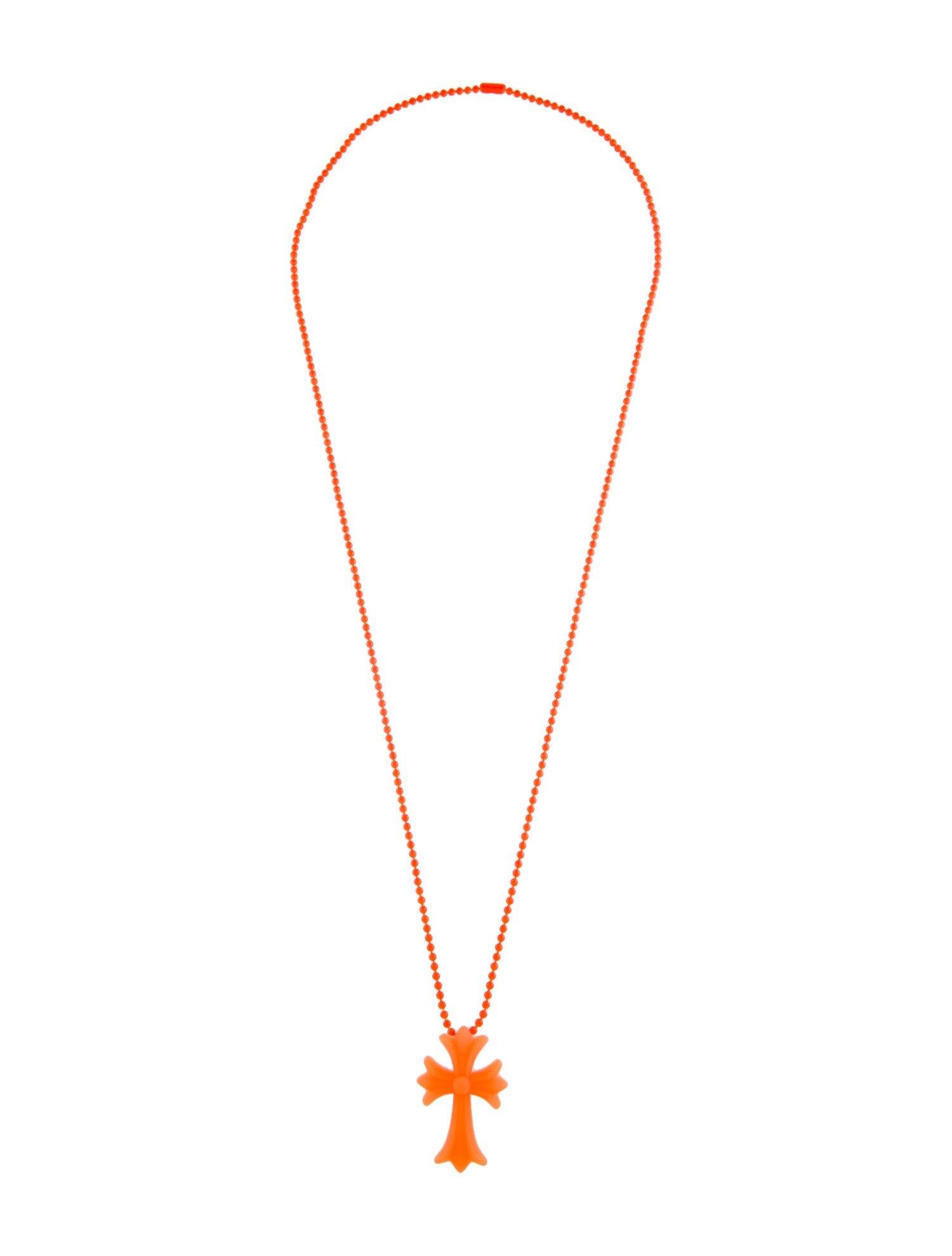 Chrome Hearts Rubber Silichrome CH Cross Pendant Necklace