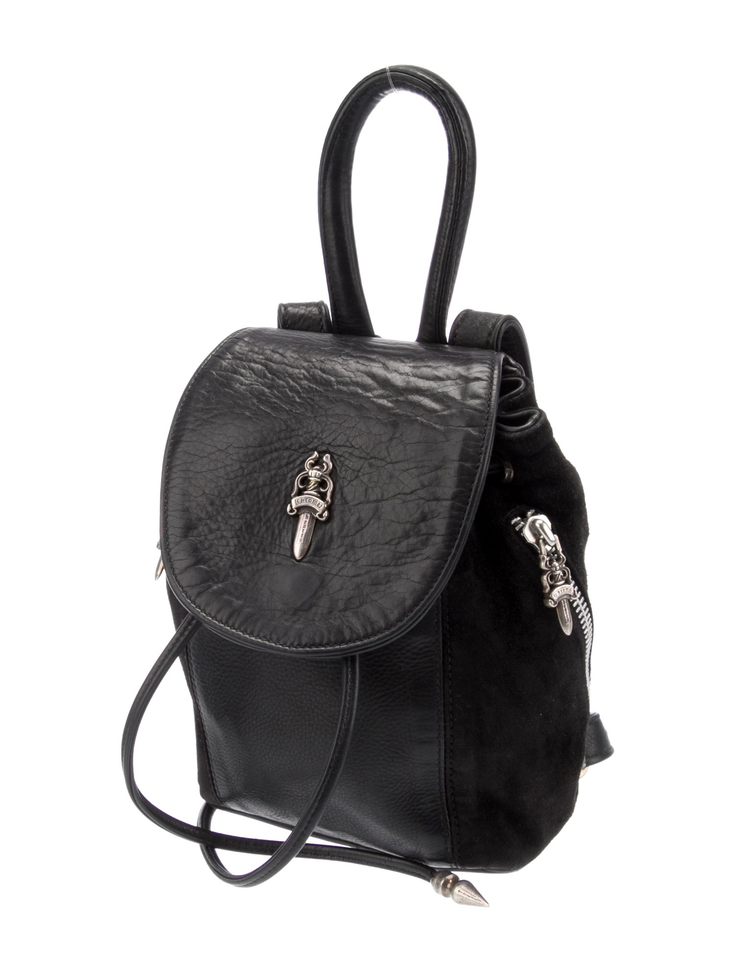 Chrome Hearts Mini Iggy Leather Backpack Black Backpacks, Handbags