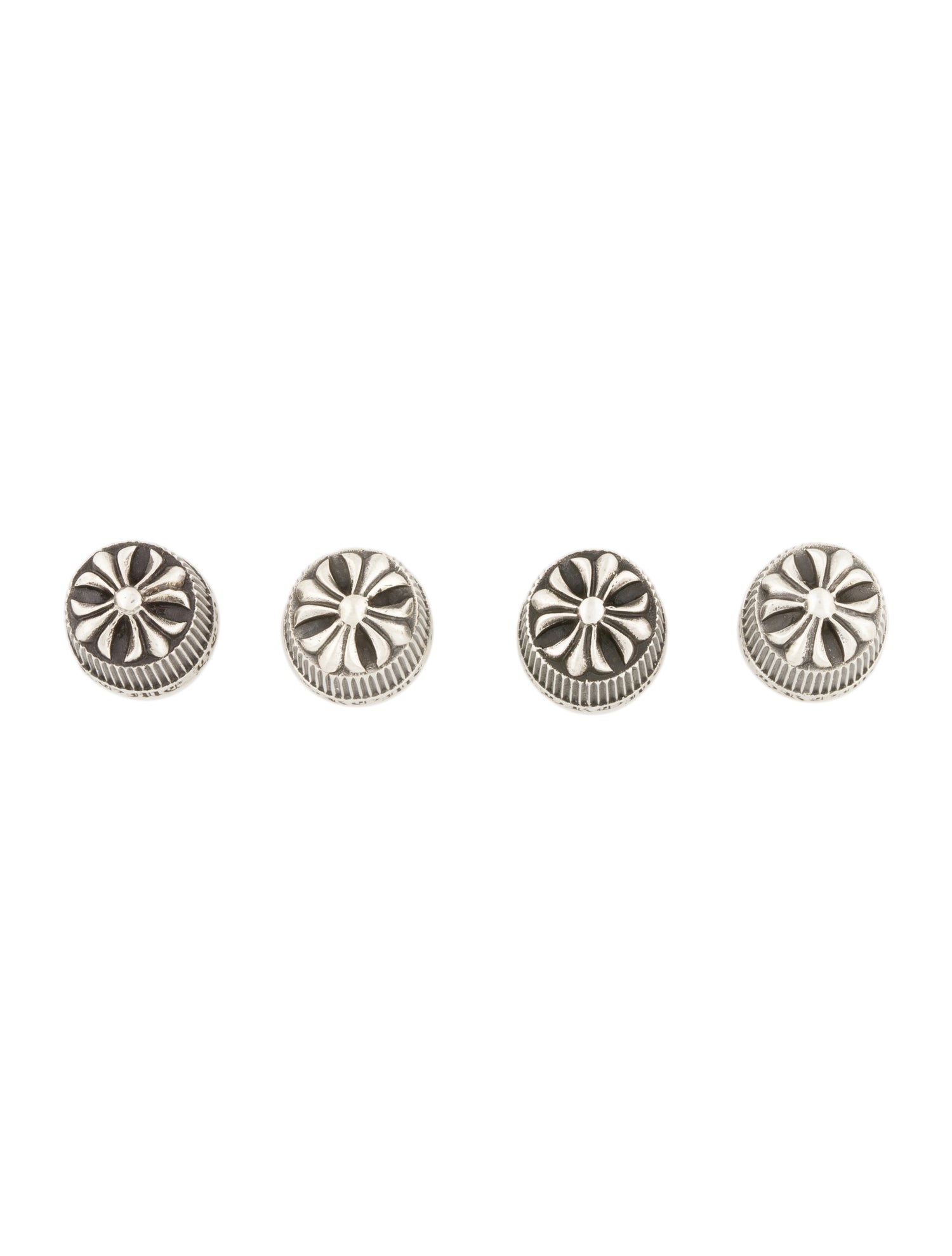Chrome Hearts Sterling Set of 4 Valve Caps Silver Decorative Accents