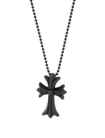 Chrome Hearts Rubber Silichrome Cross Pendant Necklace