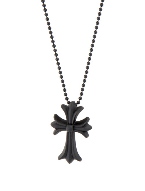 Chrome Hearts Rubber Silichrome Cross Pendant Necklace