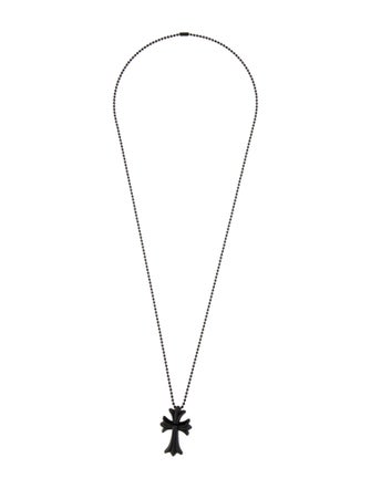Chrome Hearts Rubber Silichrome Cross Pendant Necklace