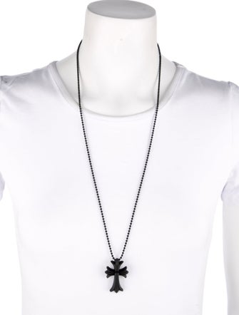 Chrome Hearts Rubber Silichrome Cross Pendant Necklace
