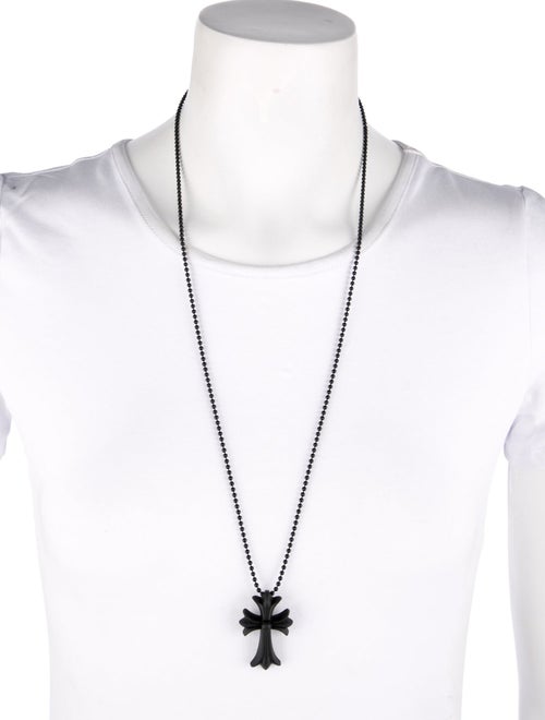 Chrome Hearts Rubber Silichrome Cross Pendant Necklace