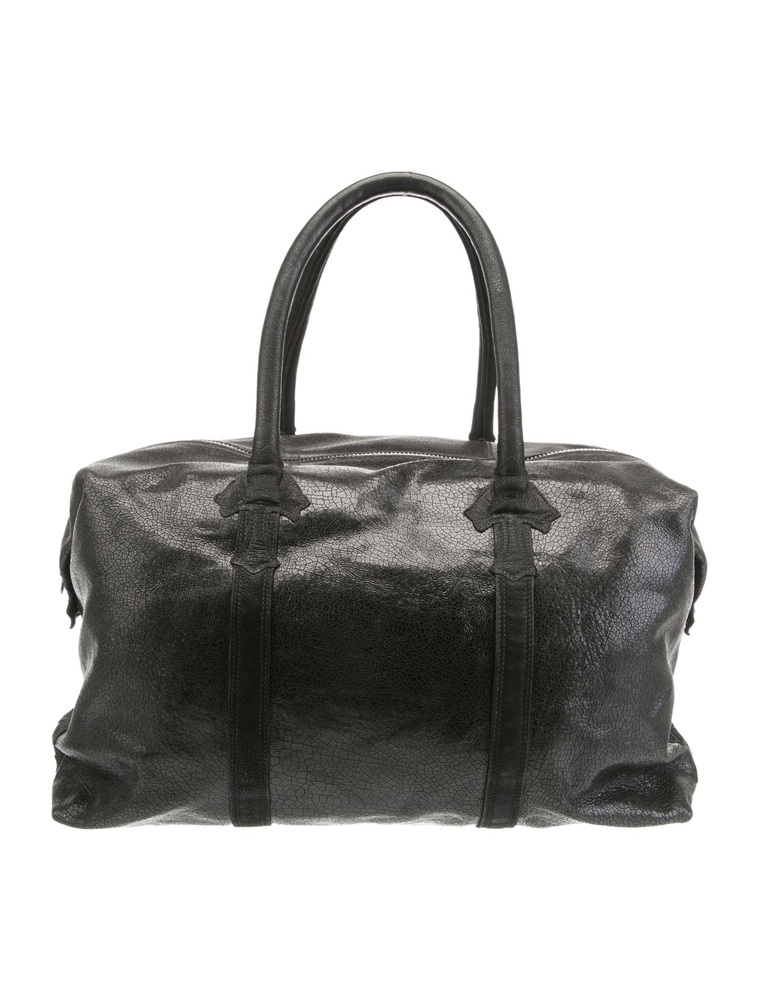 CHROME HEARTS クロムハーツ WEEKENDER ウィークエンダー ダガージップ フレアニー装飾 レザーボストンバッグ ブラック クロムハーツ DUFFLE セメタリークロスパッチダガージップレザー