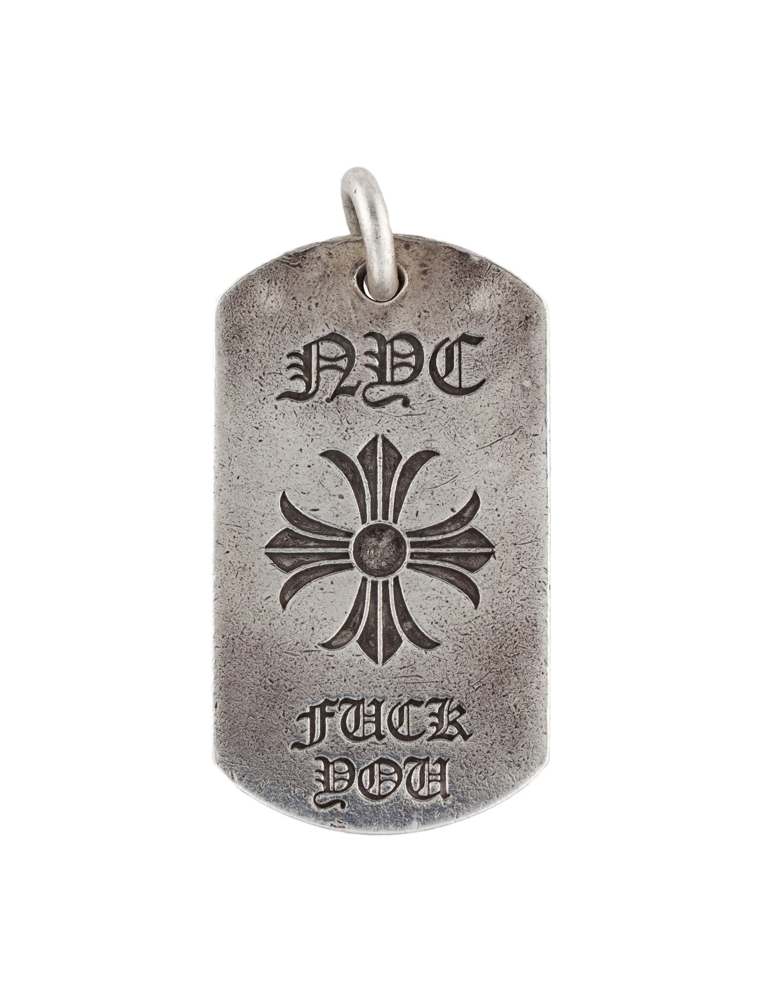 Chrome Hearts 'NYC' Explicit Dog Tag Pendant - Sterling