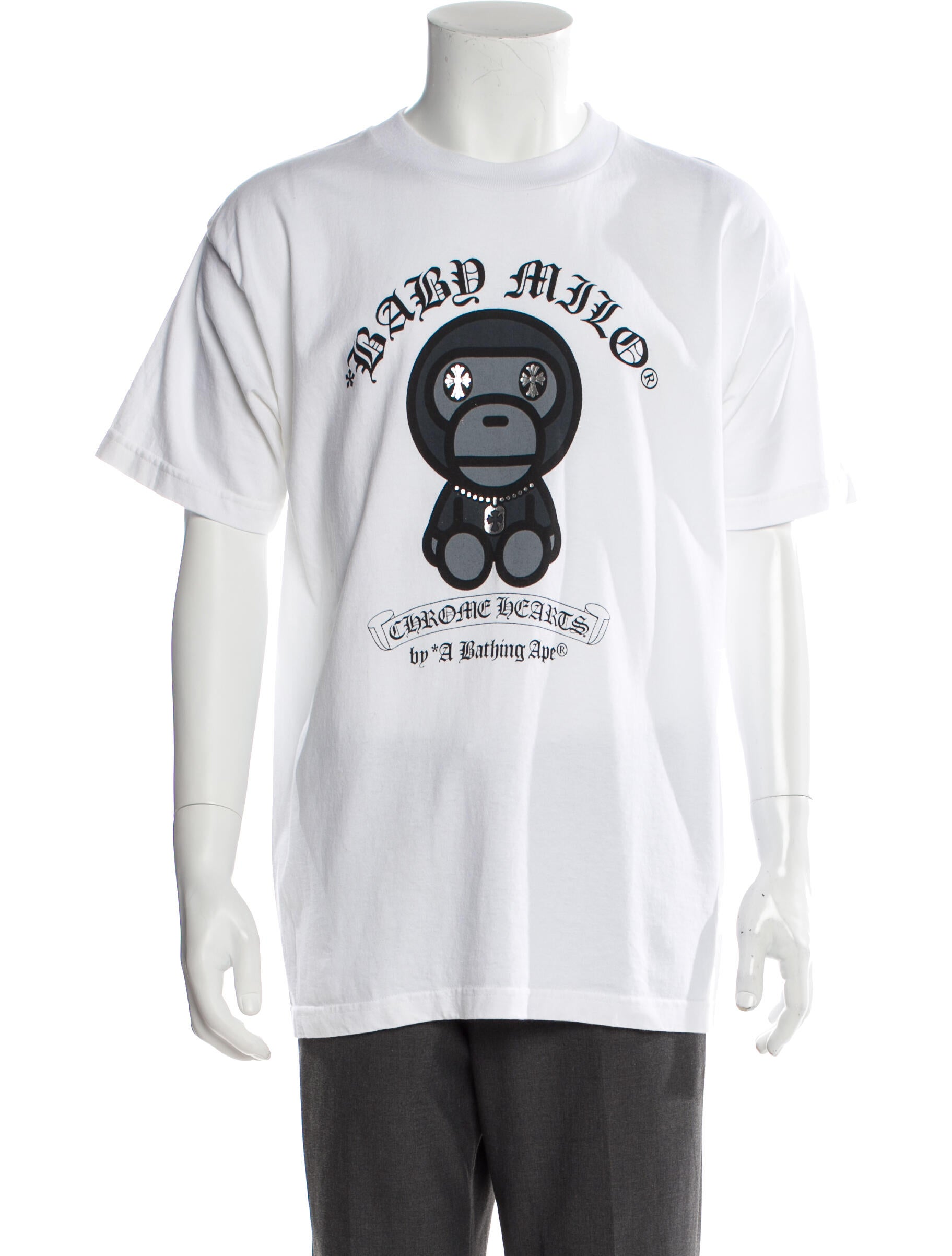 Chrome Hearts 2009 x Bape Baby Milo T-Shirt - White T-Shirts