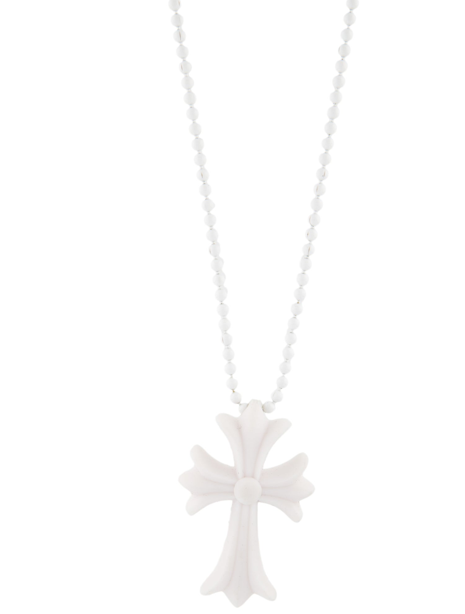 【Chrome Hearts】 正規品★ Silichrome CH Cross Pendant White Chrome Hearts Silichrome Cross Pendant Necklace - White
