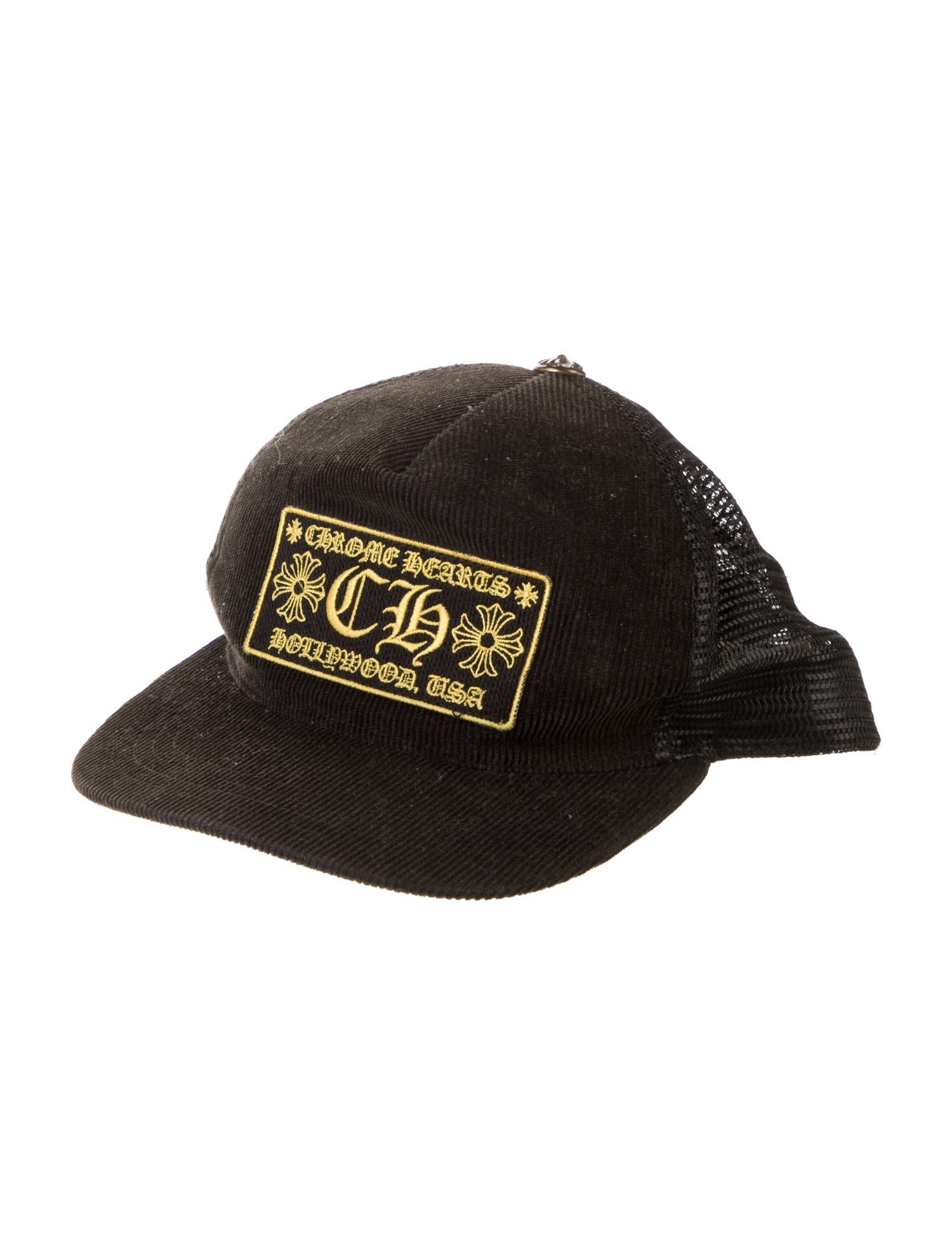 Chrome Hearts Corduroy Trucker Hat - Black Hats, Accessories