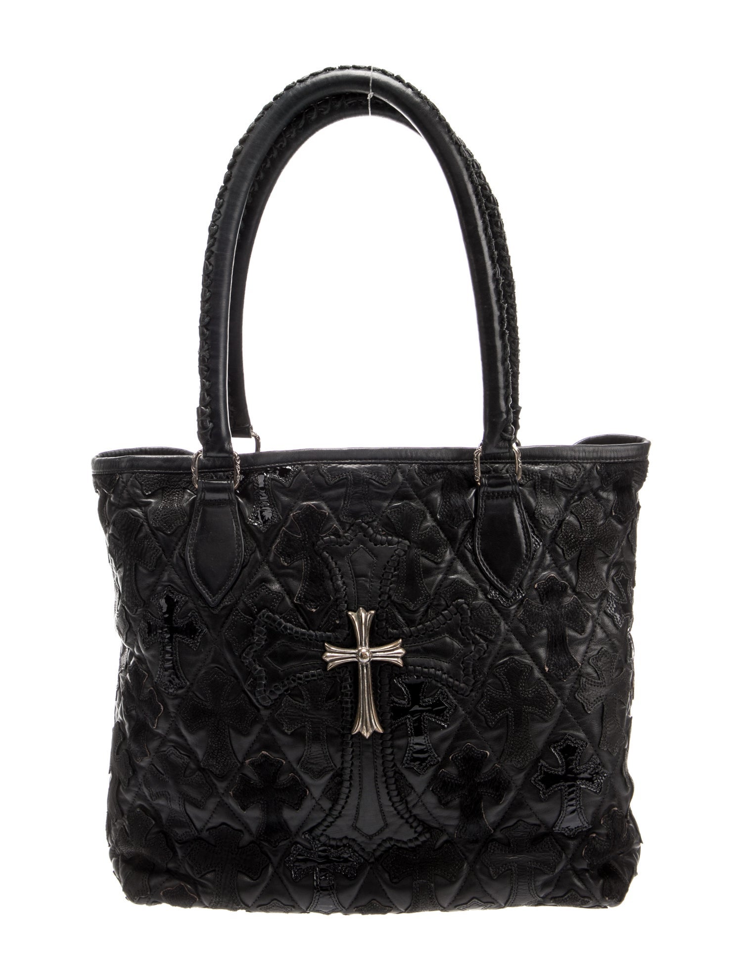 CHROME HEARTS クロムハーツ FS TOTE FSトート クロスパッチ付きレザー