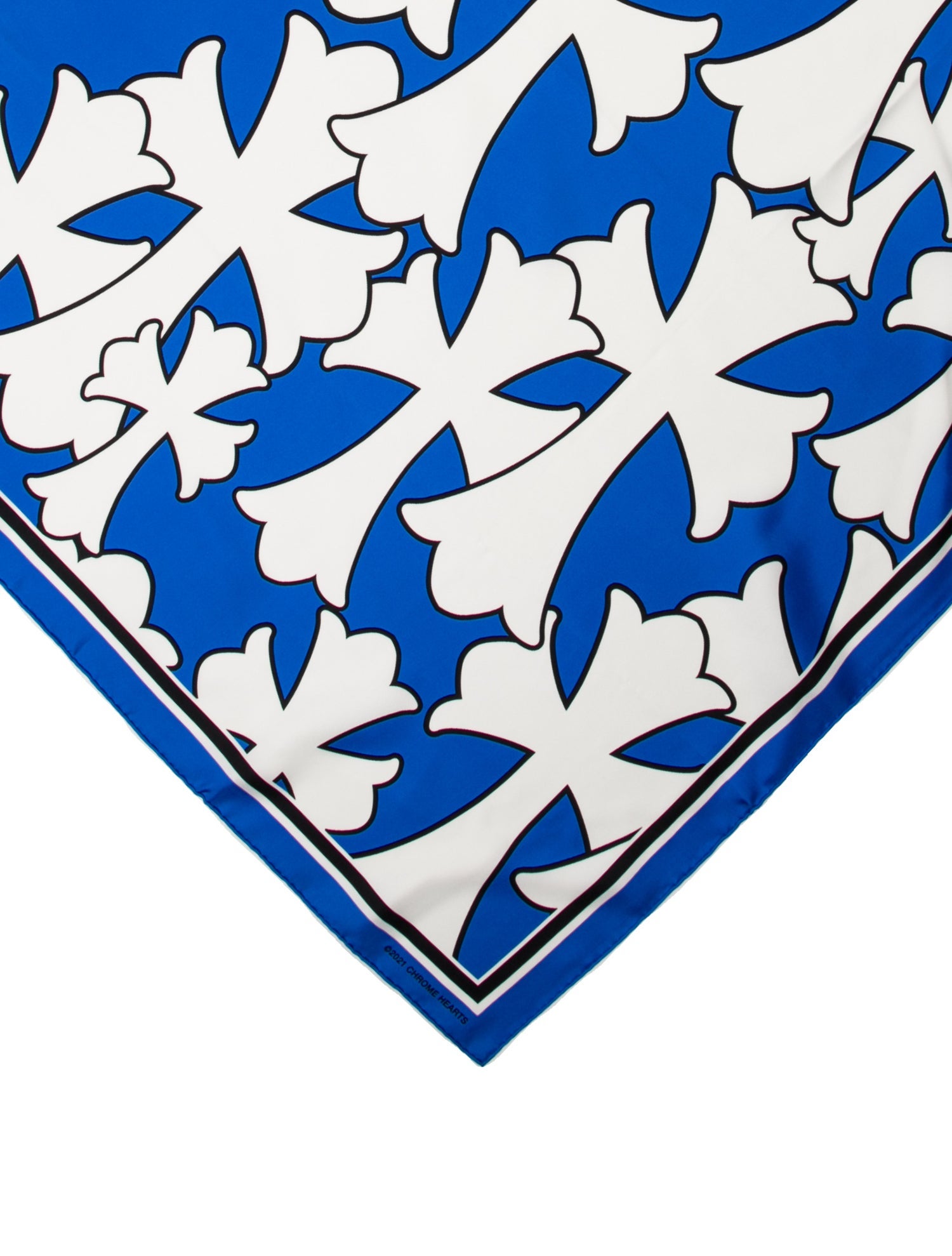 Chrome Hearts Cemetery Cross Silk Scarf - Blue Scarves and Shawls