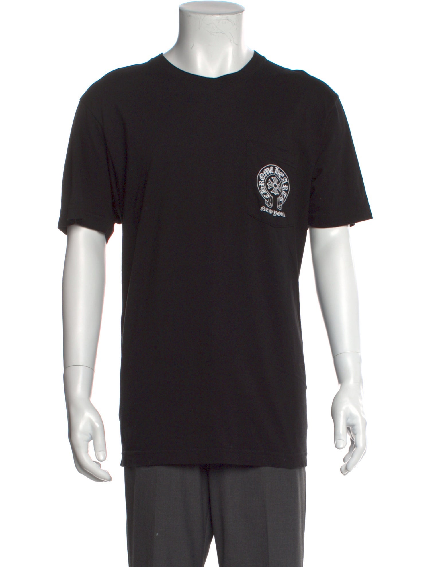 CHROME HEARTS ☆ Horseshoe Pocket T-Shirt ‘New York’ Chrome Hearts L New York Horseshoe Graphic Pocket Tee Shirt