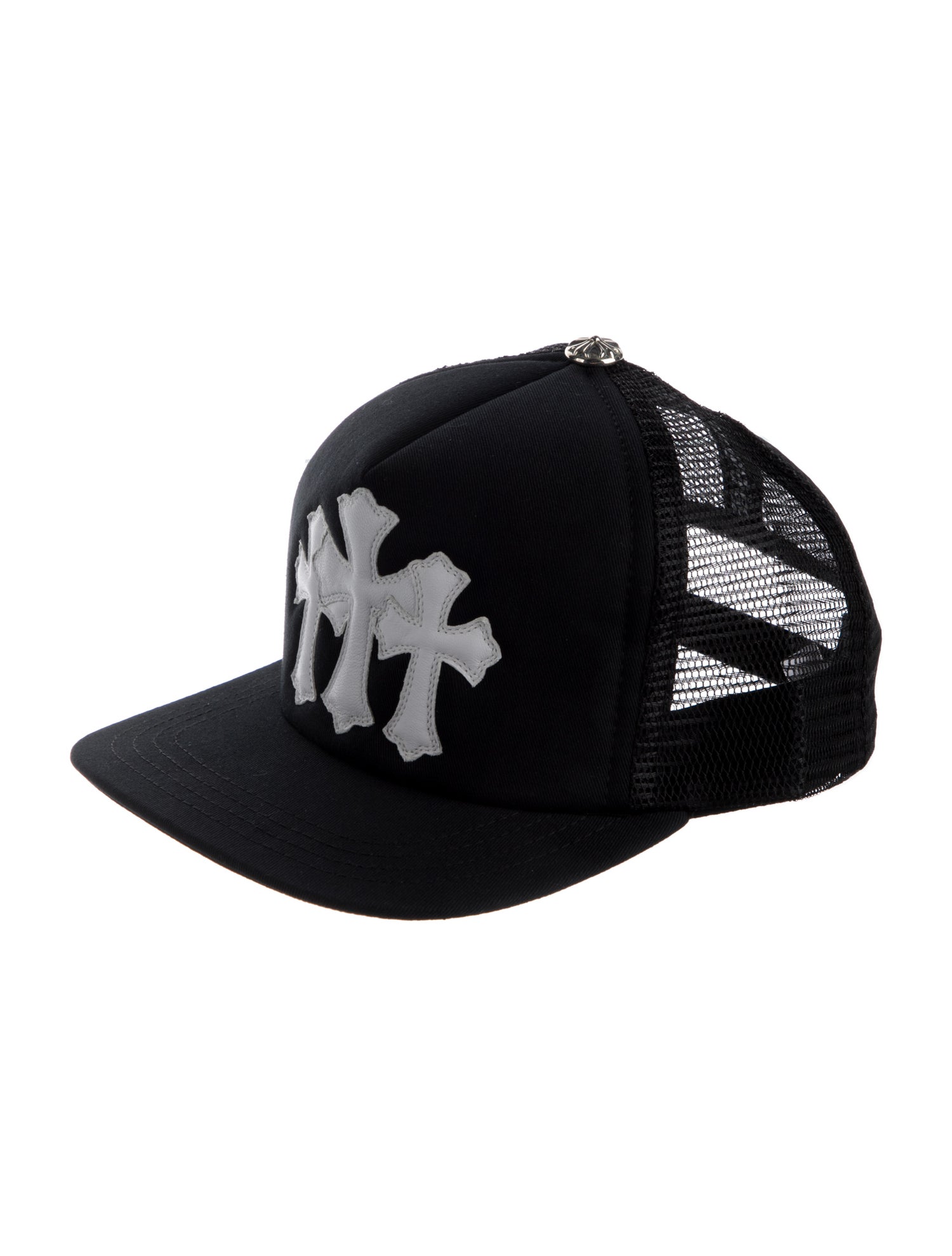 Chrome Hearts Triple Cross Leather Patch Hat - Black Hats