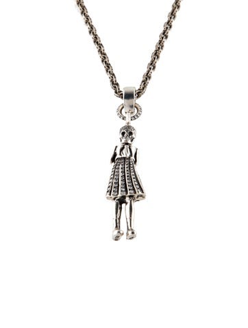 Chrome Hearts Pendant Necklace Diamond Foti Skeleton School Girl