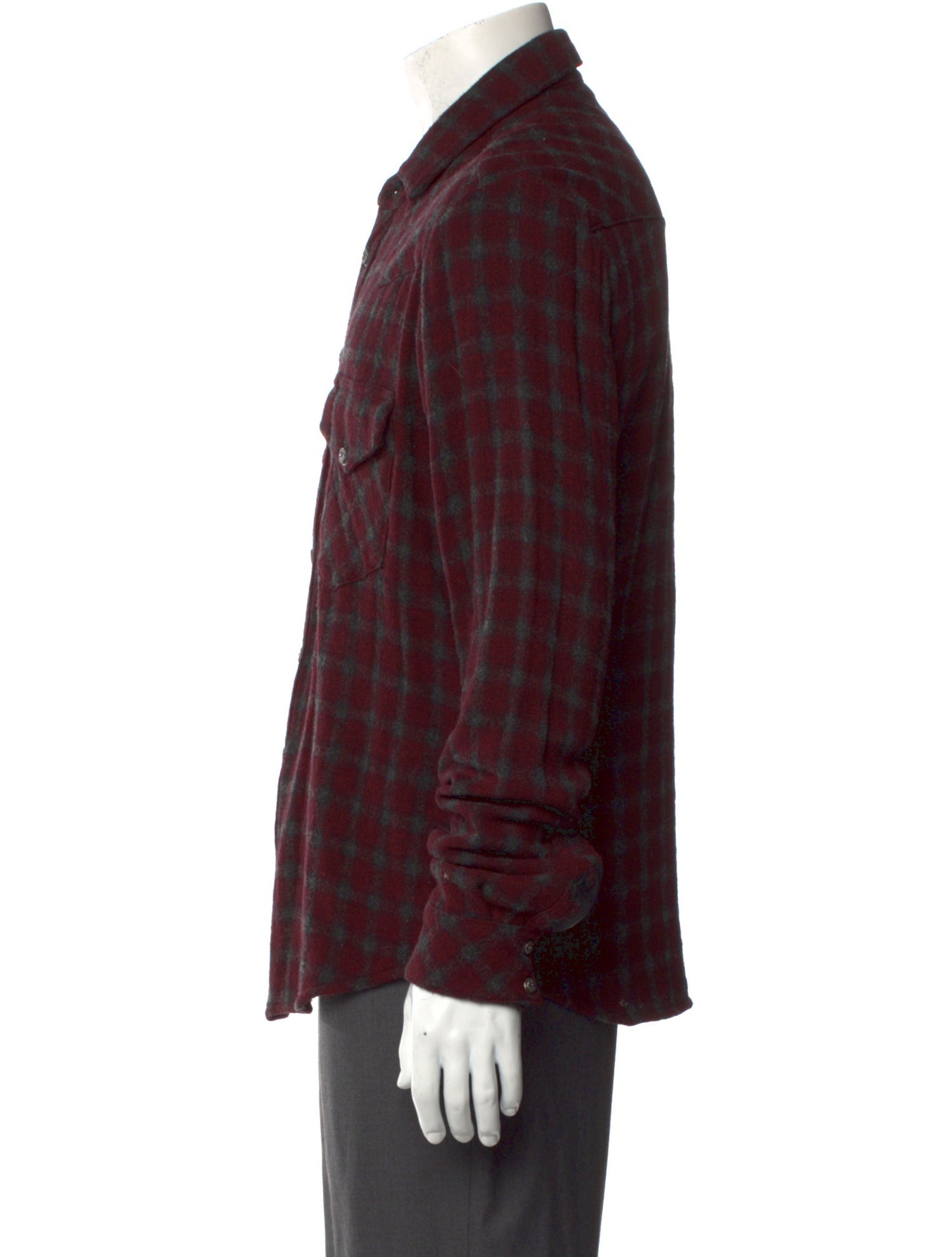 Chrome Hearts Cross Flannel Plaid Print Western Shirt