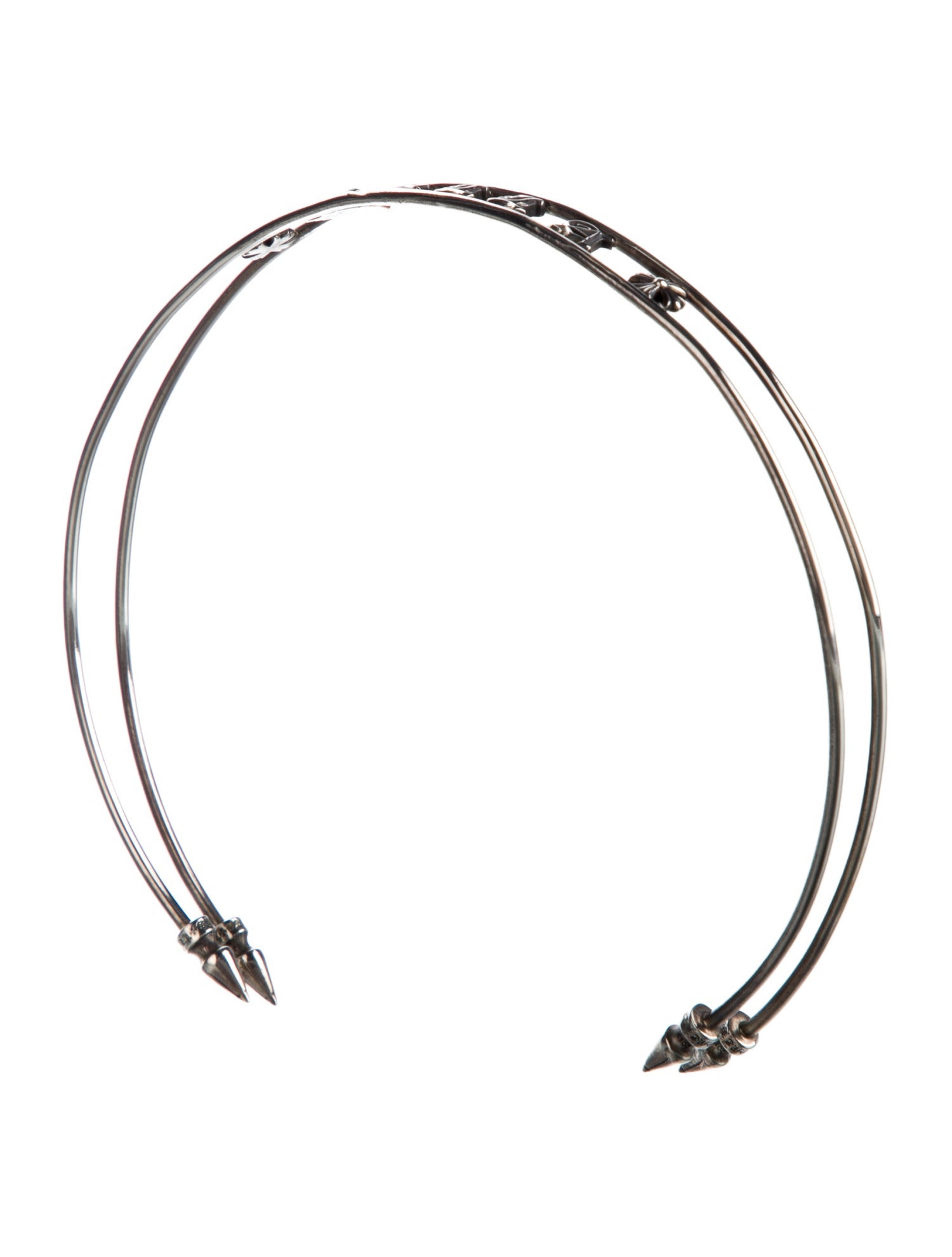 Chrome Hearts Sterling Bella Crossball Headband - Silver