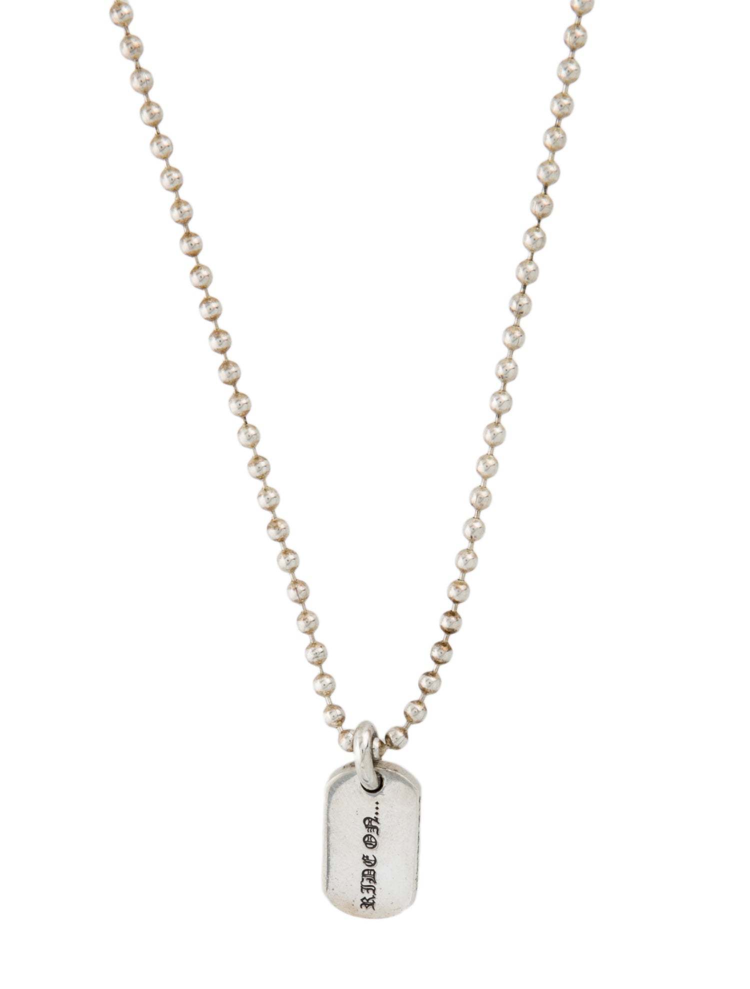 Chrome Hearts Triple Cross Ride On Mini Tag Pendant Necklace