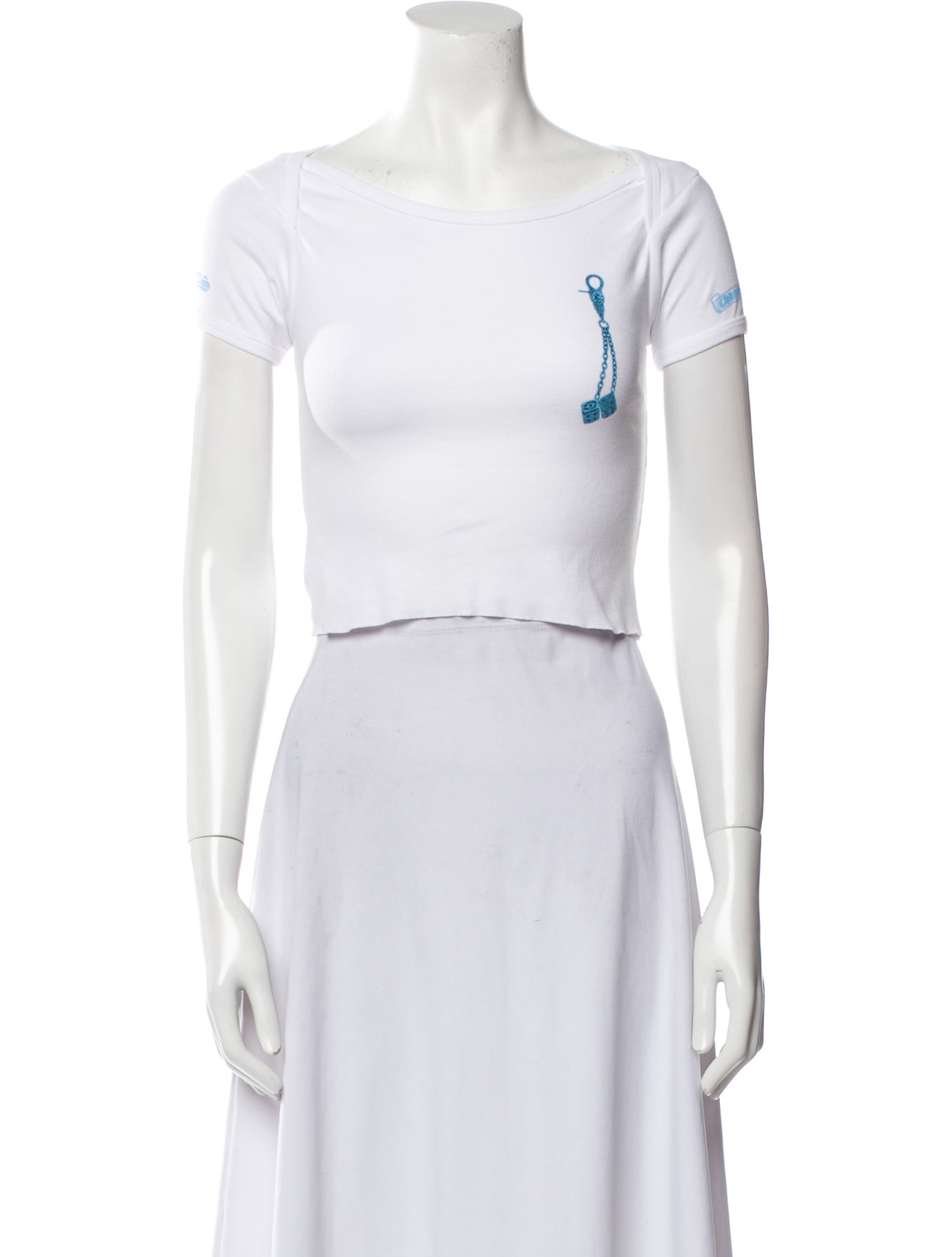 Chrome Hearts Scoop Neck Short Sleeve Crop Top