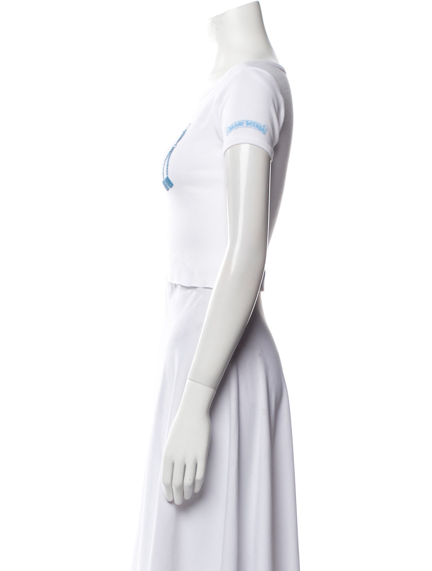 Chrome Hearts Scoop Neck Short Sleeve Crop Top