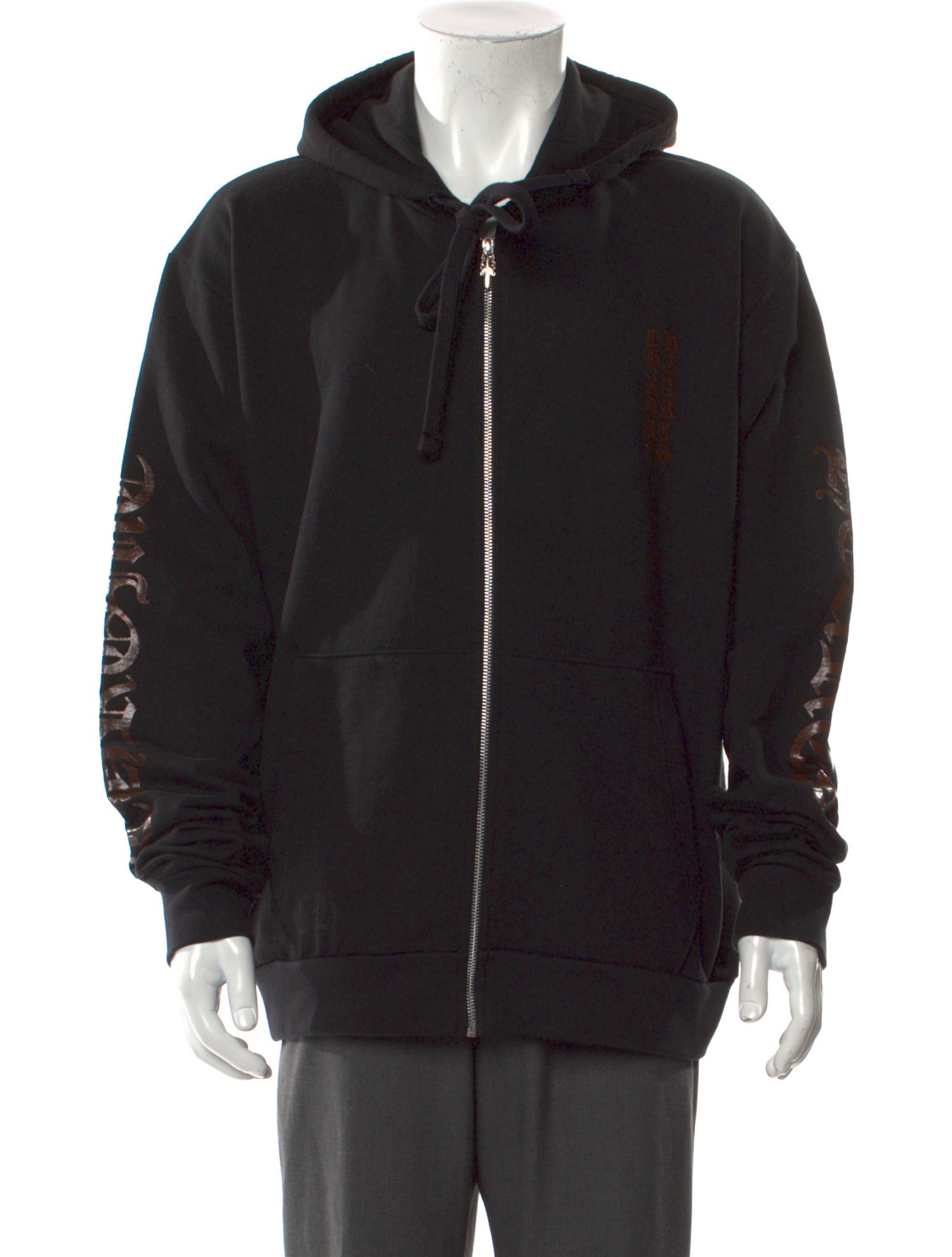 Chrome Hearts Brown Glitter Graphic Print Hoodie