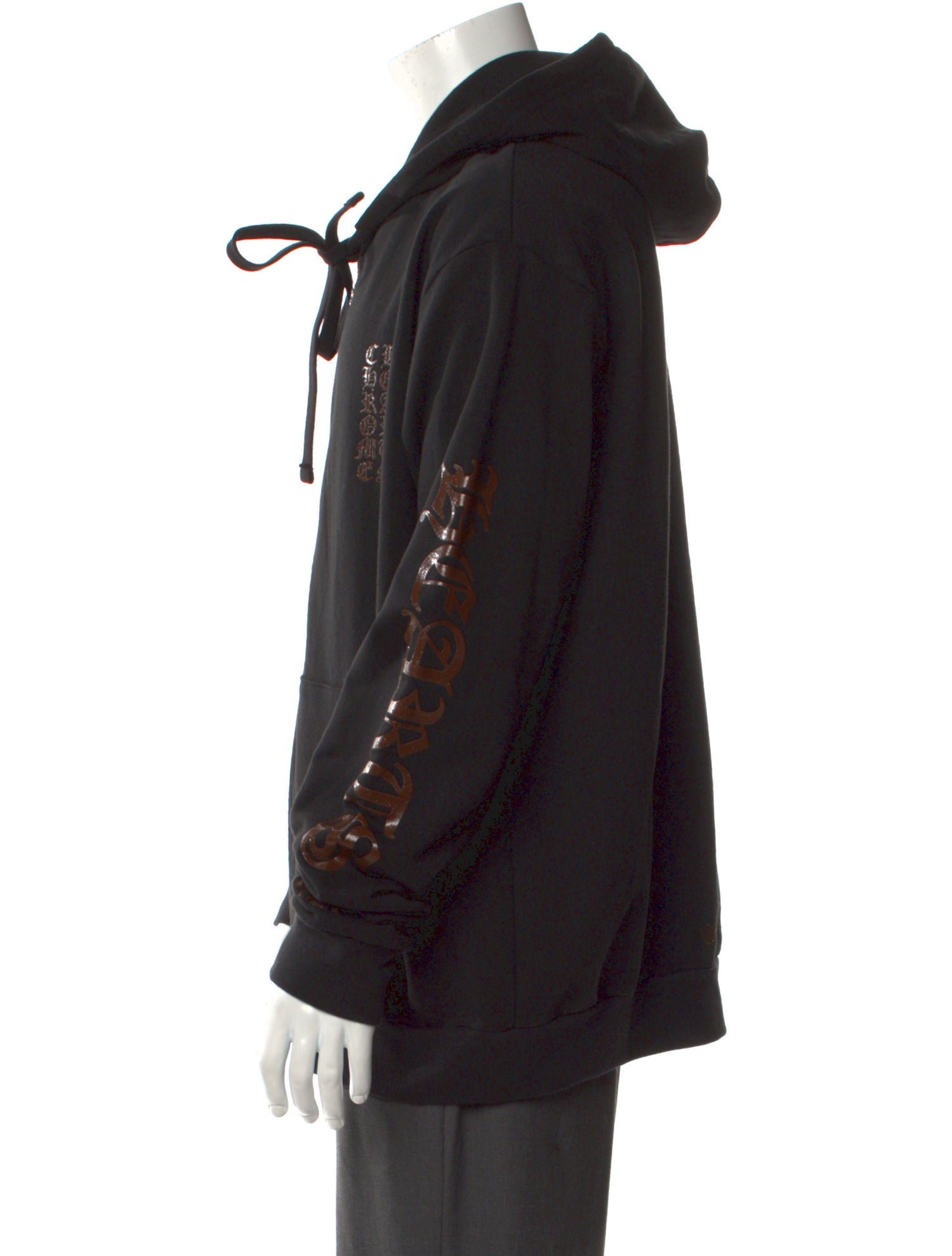 Chrome Hearts Brown Glitter Graphic Print Hoodie